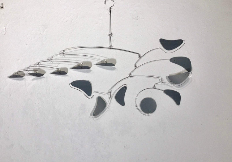 Serenity Style Kinetic Mobile – Modern Hanging Art in Dark Grey for Low Ceilings