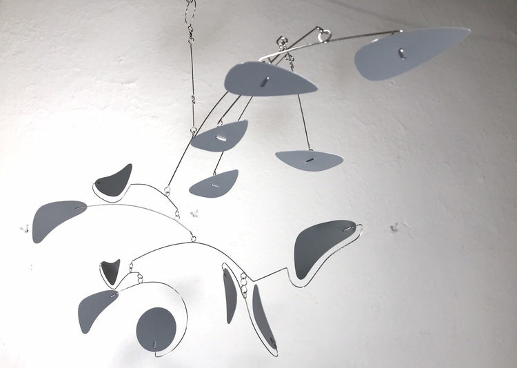 Serenity Style Kinetic Mobile – Modern Hanging Art in Dark Grey for Low Ceilings