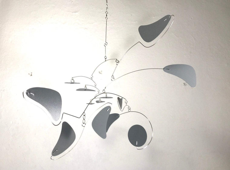 Serenity Style Kinetic Mobile – Modern Hanging Art in Dark Grey for Low Ceilings