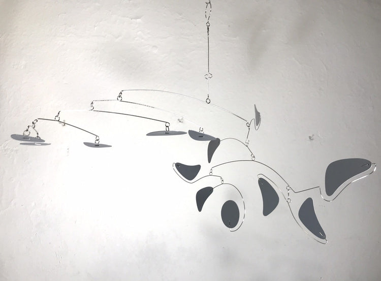 Serenity Style Kinetic Mobile – Modern Hanging Art in Dark Grey for Low Ceilings