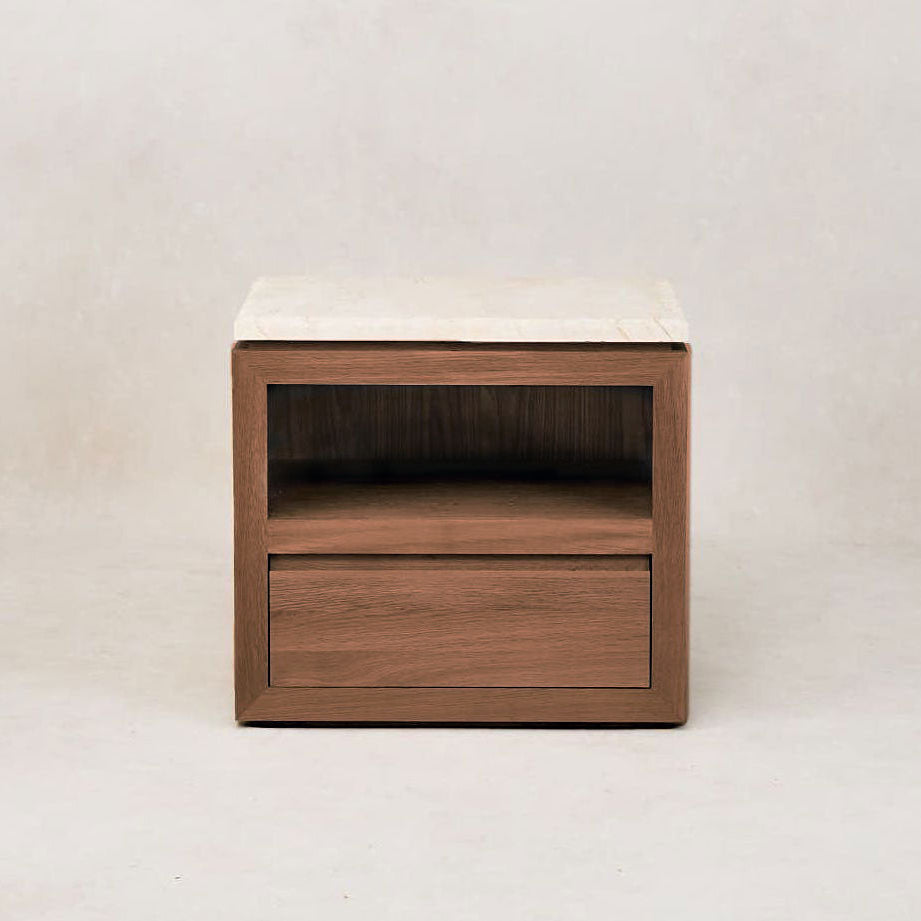 Sofita Marble Nightstand - Mocha