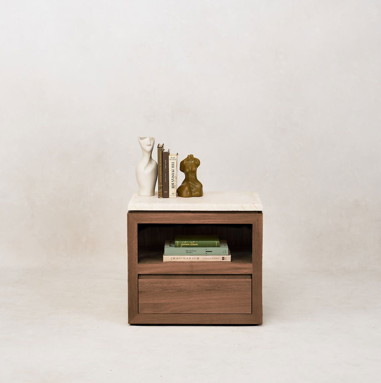 Sofita Marble Nightstand - Mocha