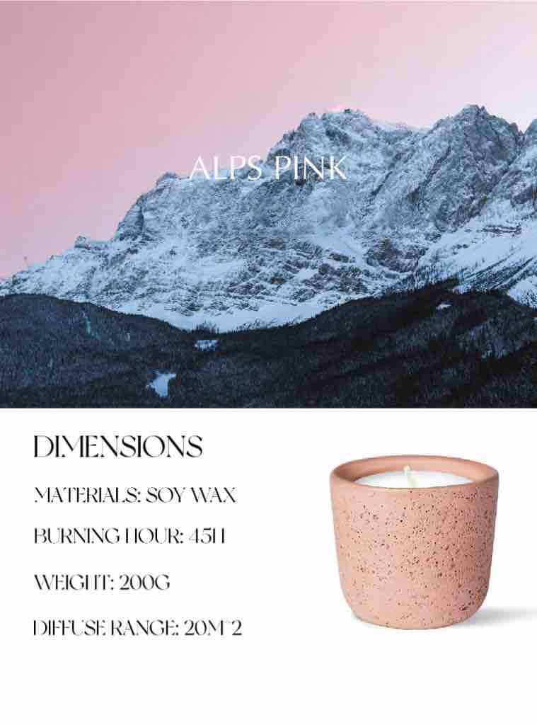 Wood Wick Soy Wax Scented Candle - Breath Of Nature Scented - Alps Pink