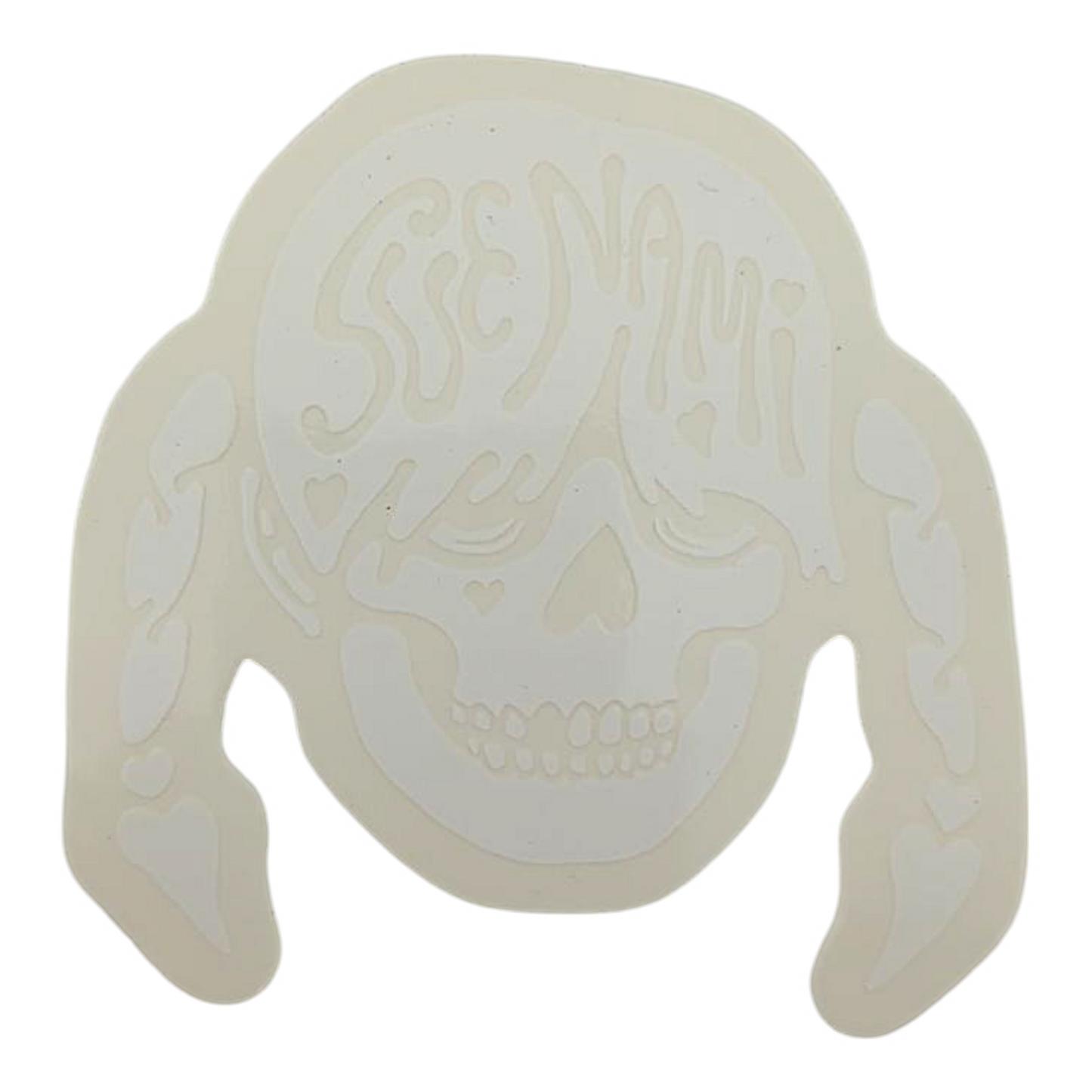 Zoltron Sue Nami's Head (Clear on White) Sticker