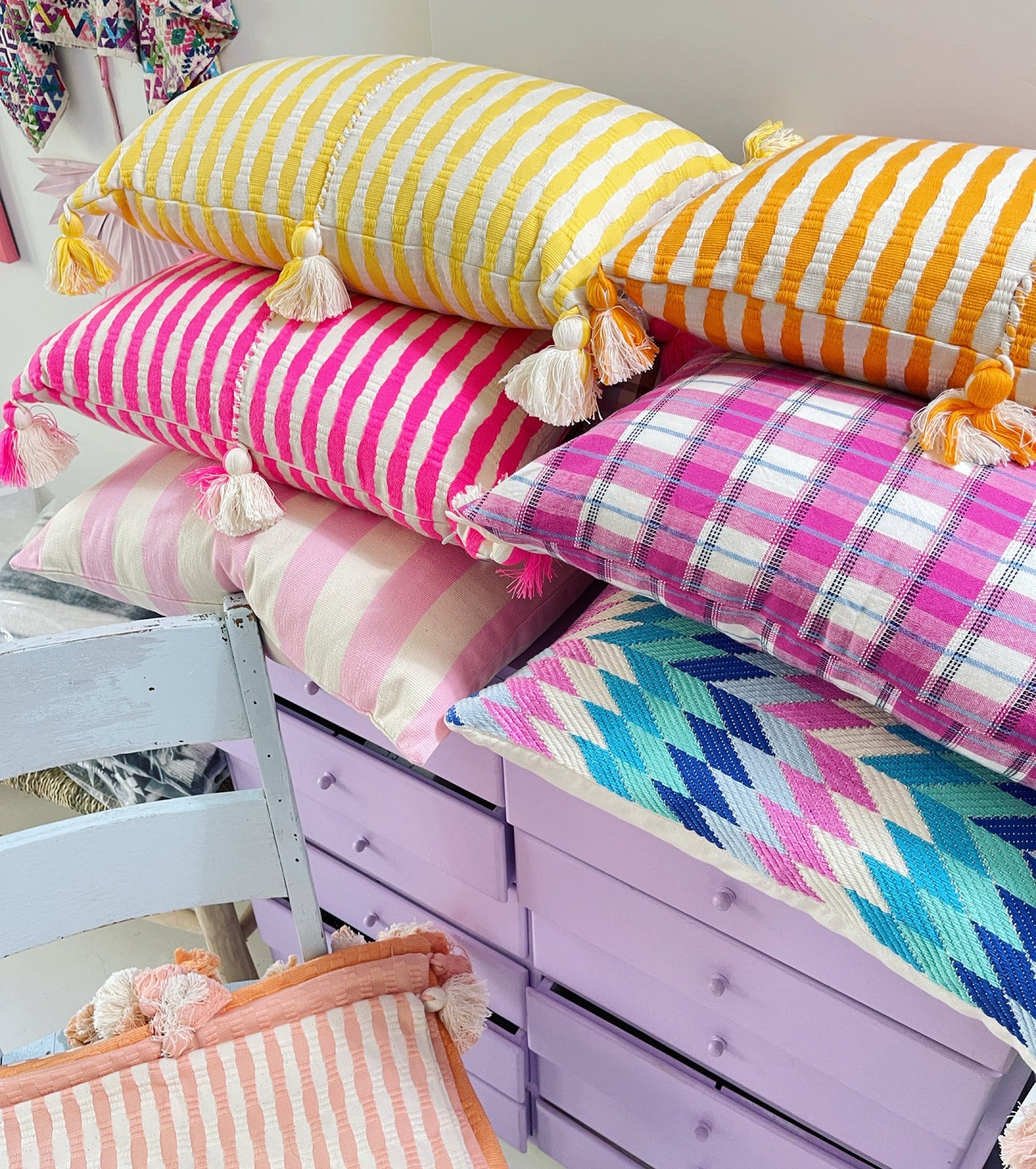 Antigua Pillow - Orange Striped
