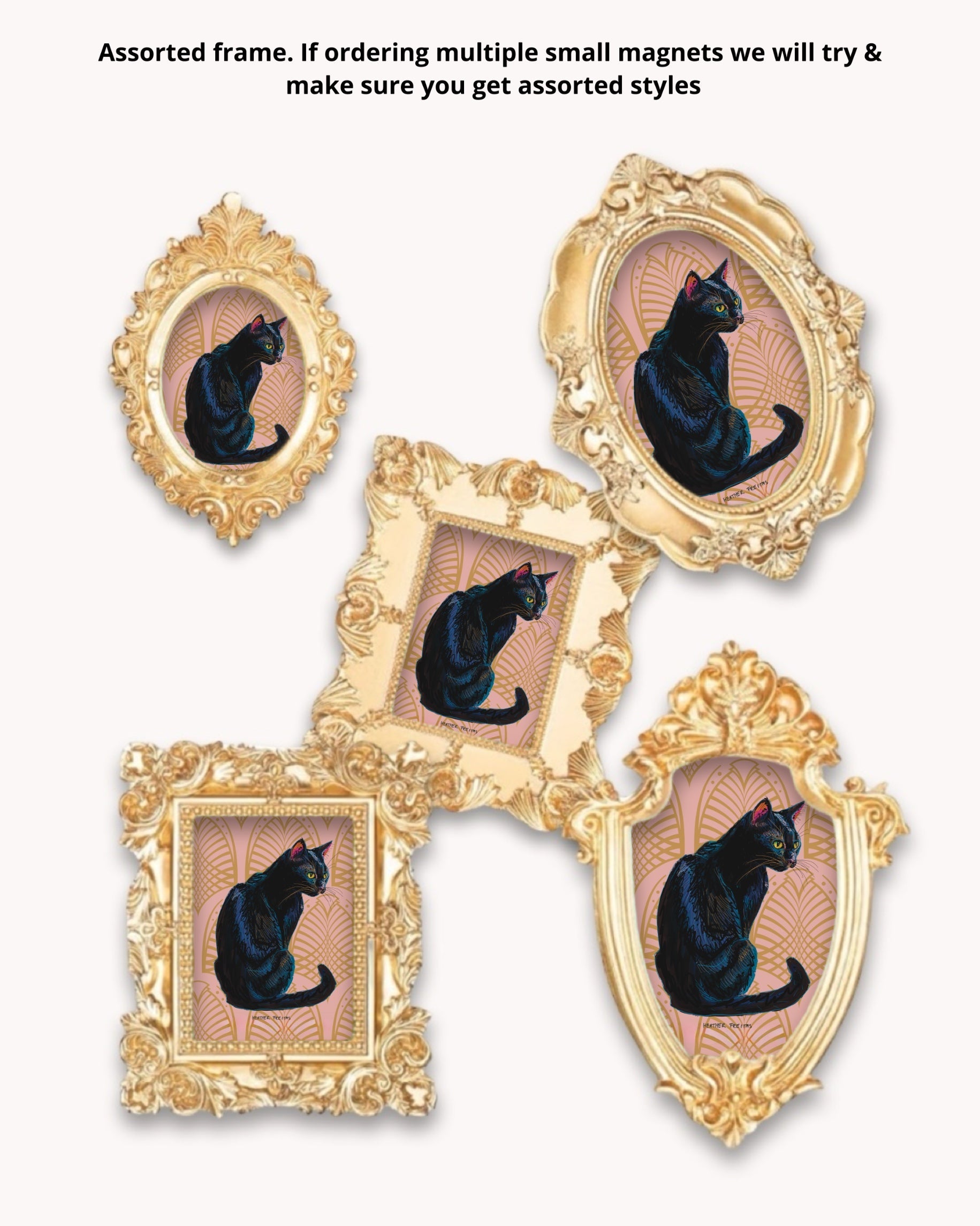 Black Cat Framed Magnet ( Small ) - Arte House