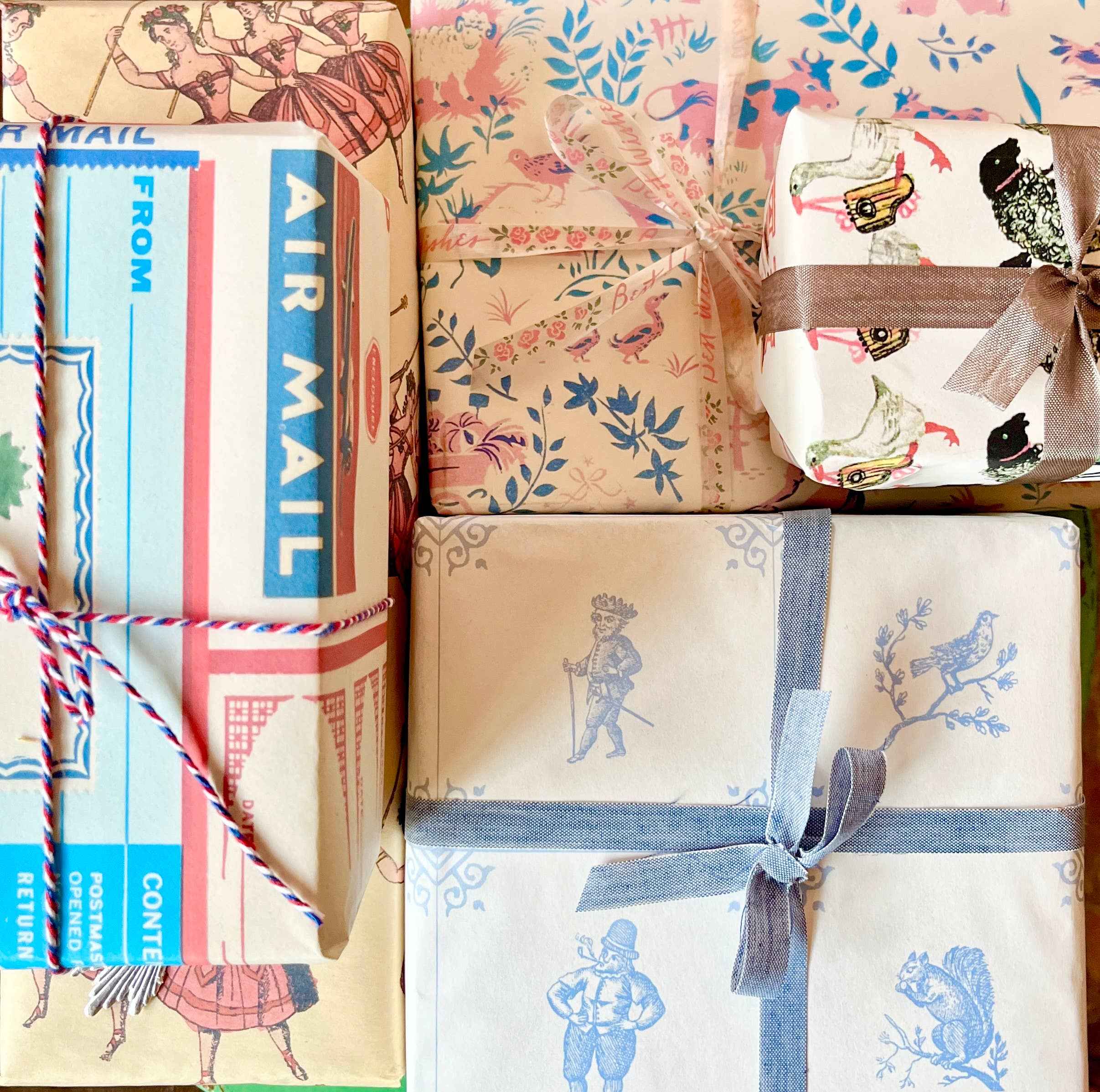 Parcel Artisan Wrapping Paper, Block Print
