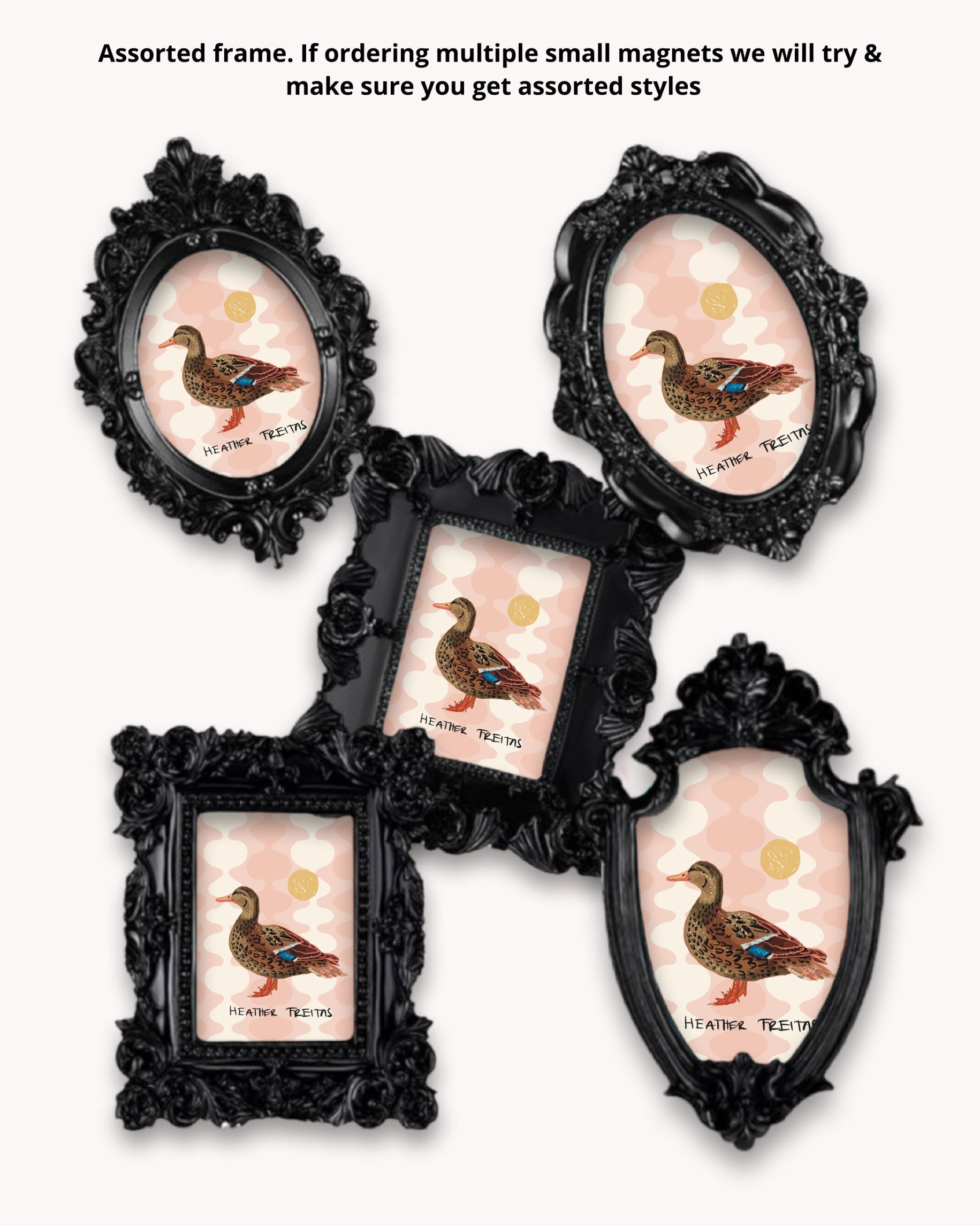Lady Duck Framed Magnet ( Small ) - Arte House