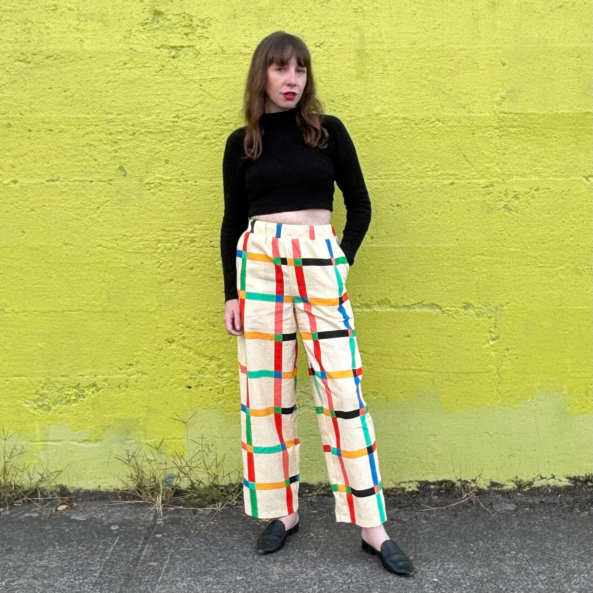 Stevie Pant - Chunky Windowpane Cream