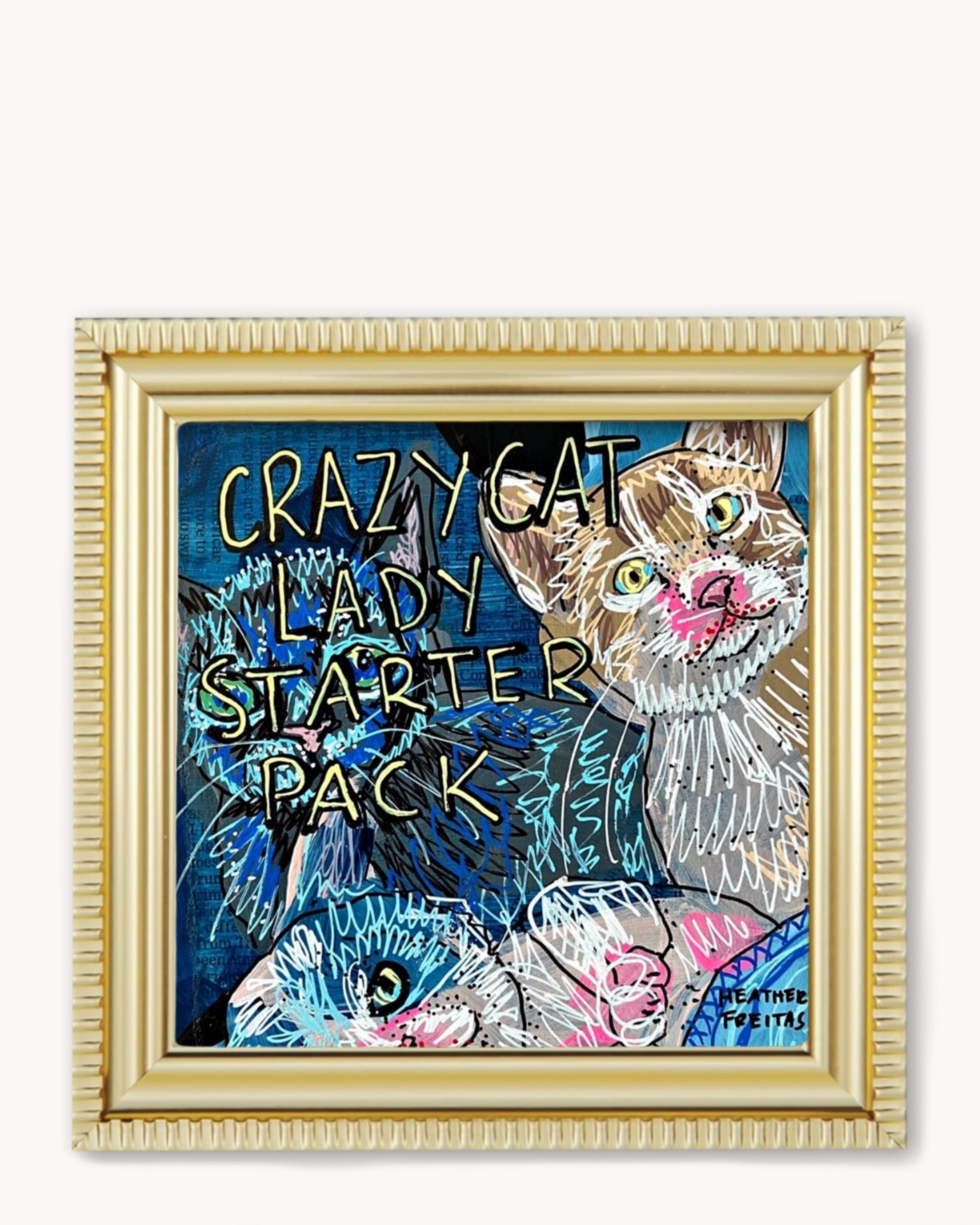 Crazy Cat Lady Framed Magnet ( Medium ) - Arte House