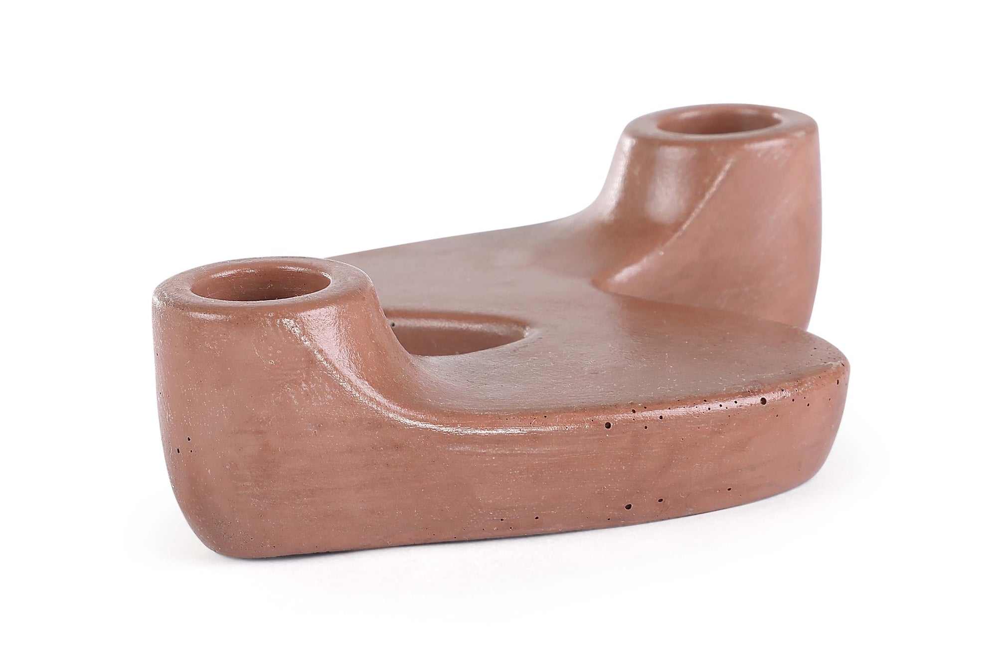 "S" Style Nordic Concrete Candle Holder -Brown (Set of 2) - Arte House