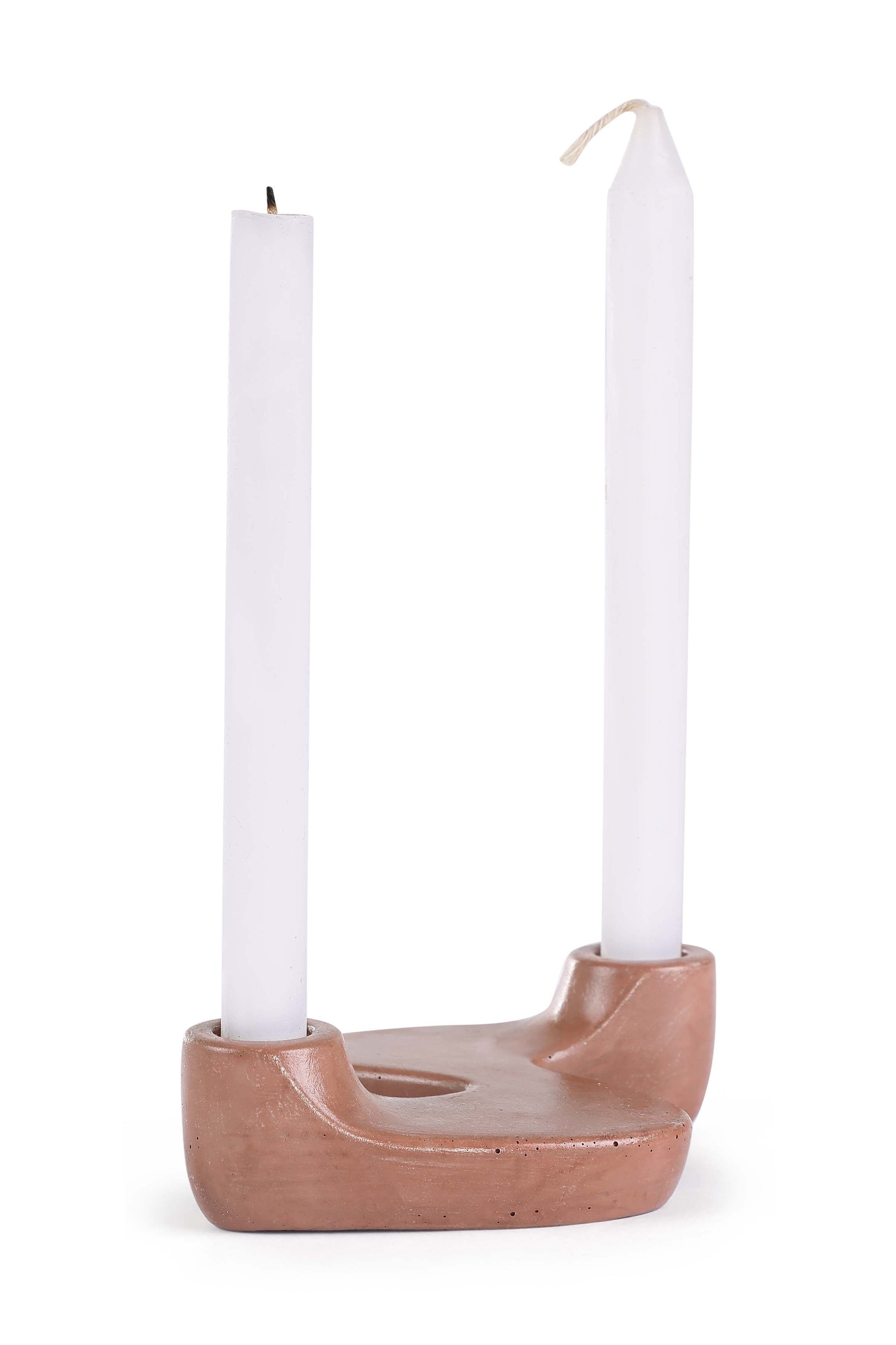 "S" Style Nordic Concrete Candle Holder -Brown (Set of 2) - Arte House