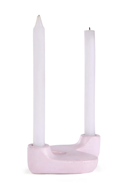"S" Style Nordic Concrete Candle Holder -Pink (Set of 2)