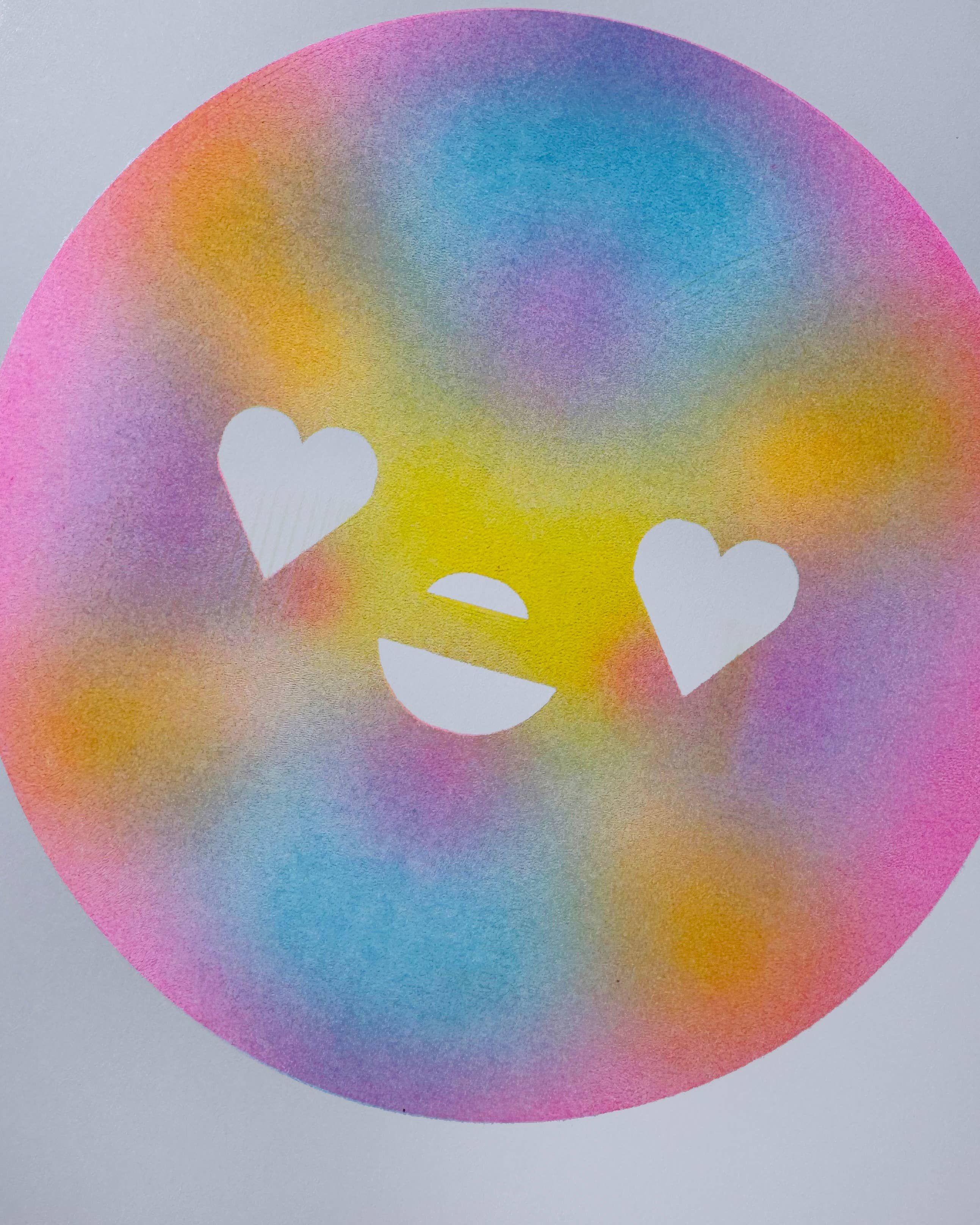 Heart Eyes risograph art print