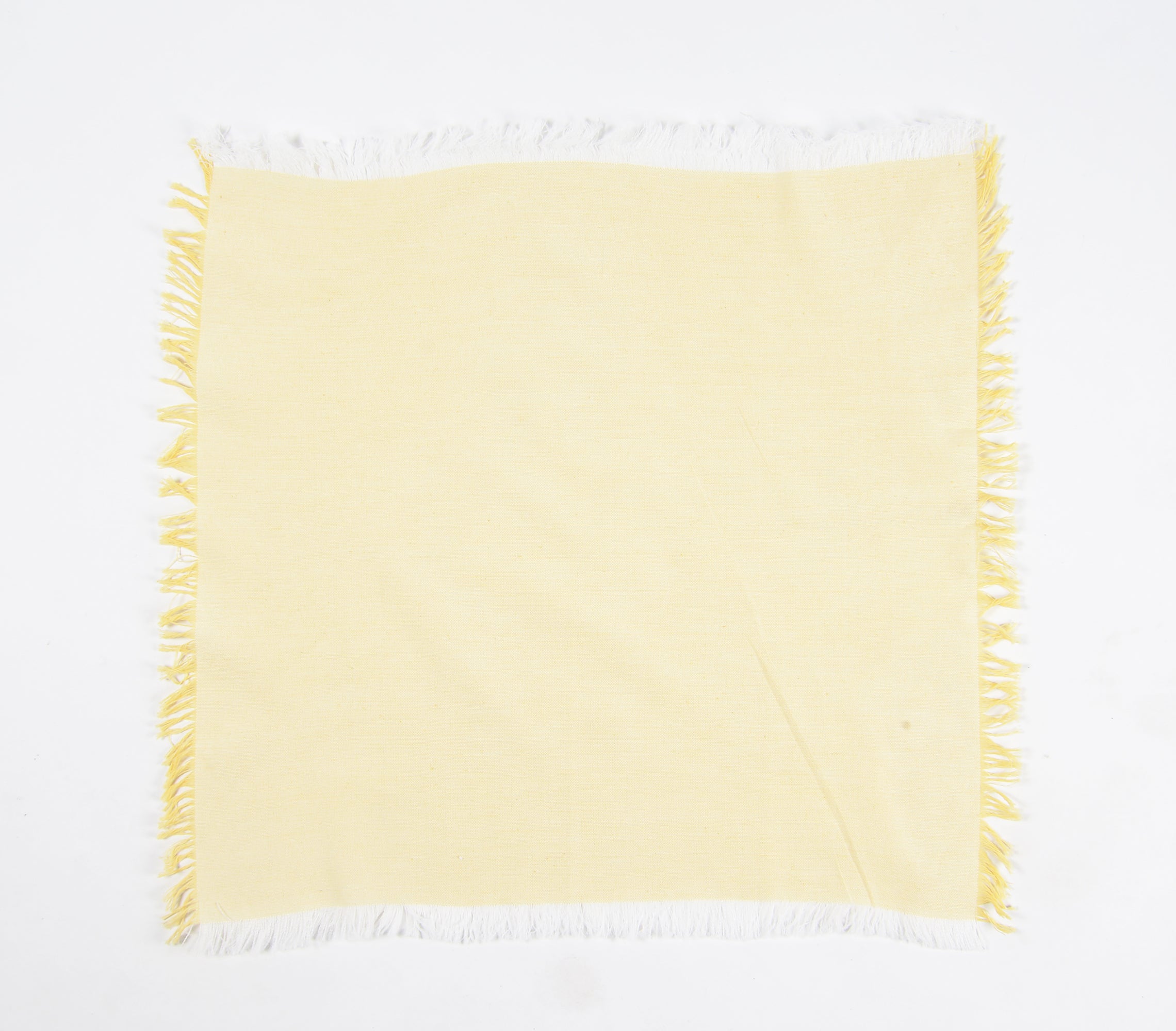 Fringe Borders Yellow Napkins (Set of 4), 18 Inch- 2 SETS - Arte House