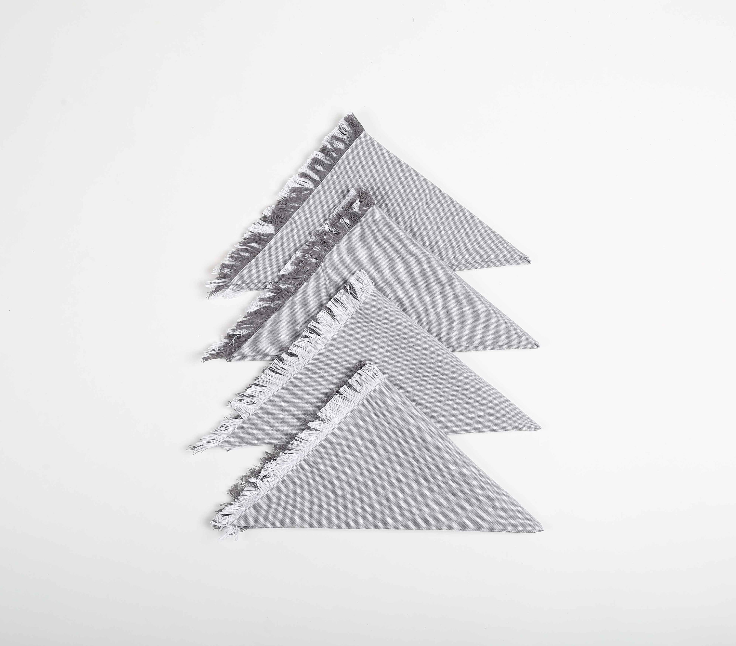 Muted Grey Cotton Table Napkins (Set of 4), 18 Inch- 2 SETS - Arte House