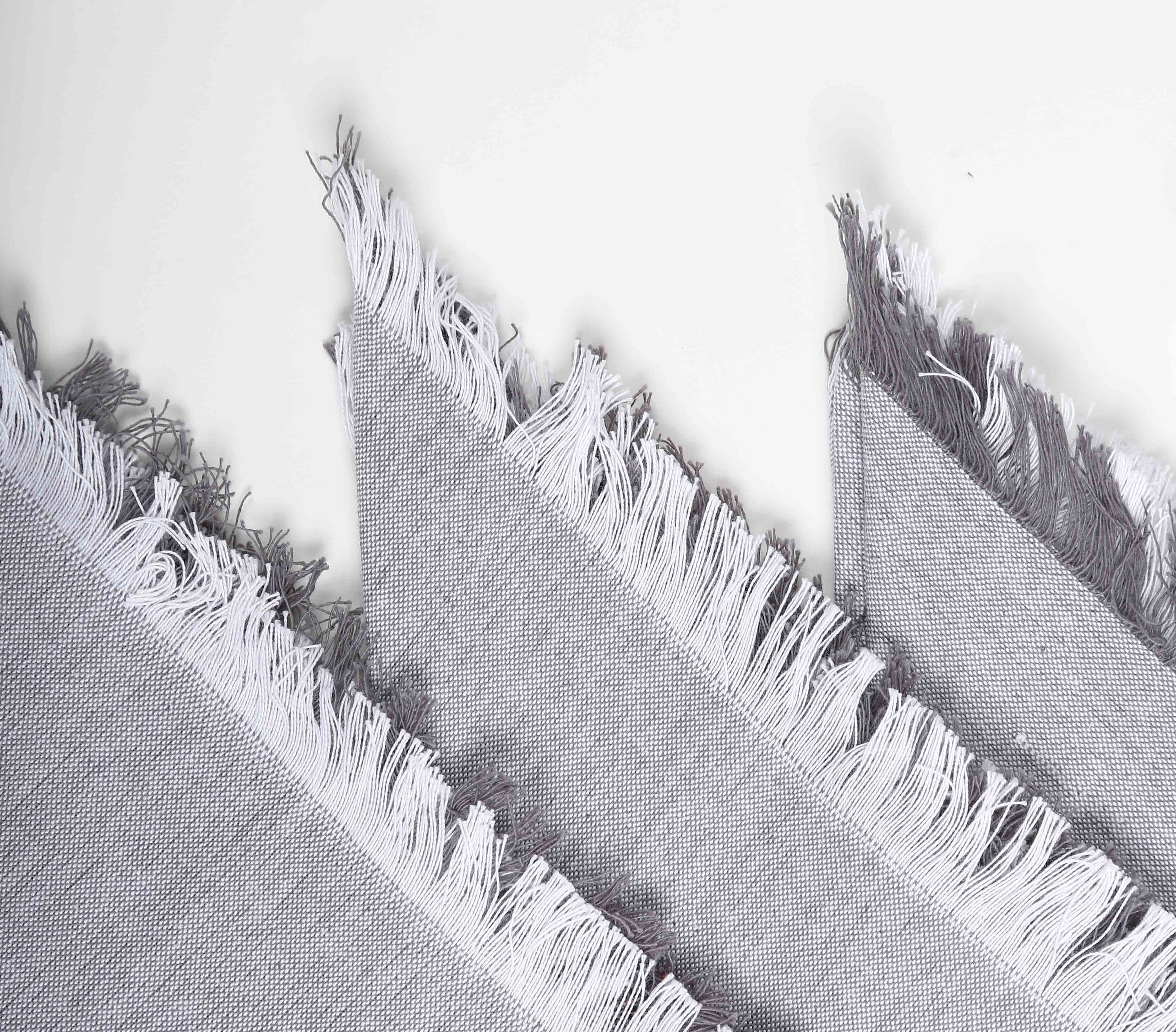 Muted Grey Cotton Table Napkins (Set of 4), 18 Inch- 2 SETS - Arte House