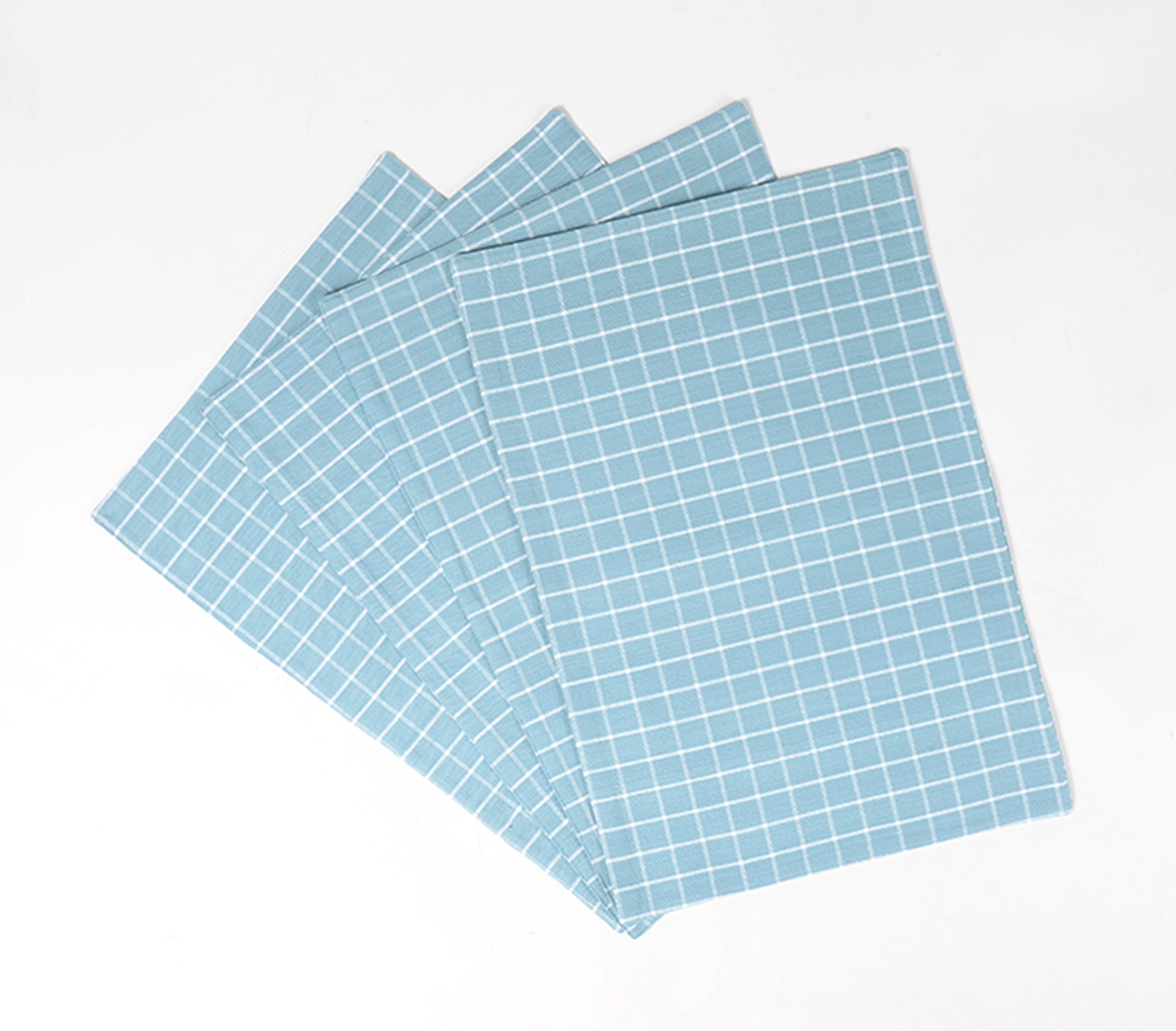 Checkered Sky Cotton Placemats (set of 4), 18.5 X 13 inch- 2 SETS - Arte House