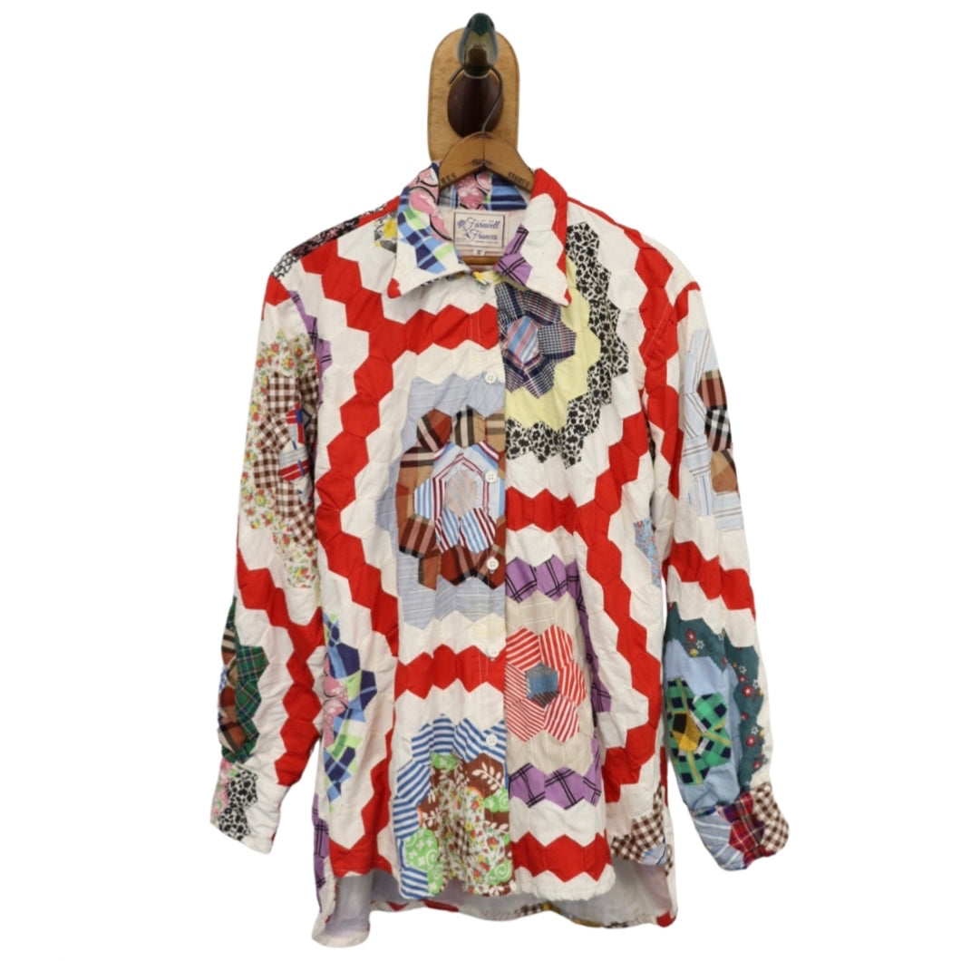 George Quilted Long Sleeve Button Down Sz S GLS7 - Arte House