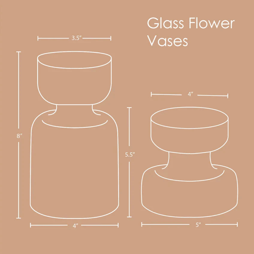 Slate Brown Handblown Glass vase  Short ,5.90x5.90x 5.51Inch - Arte House