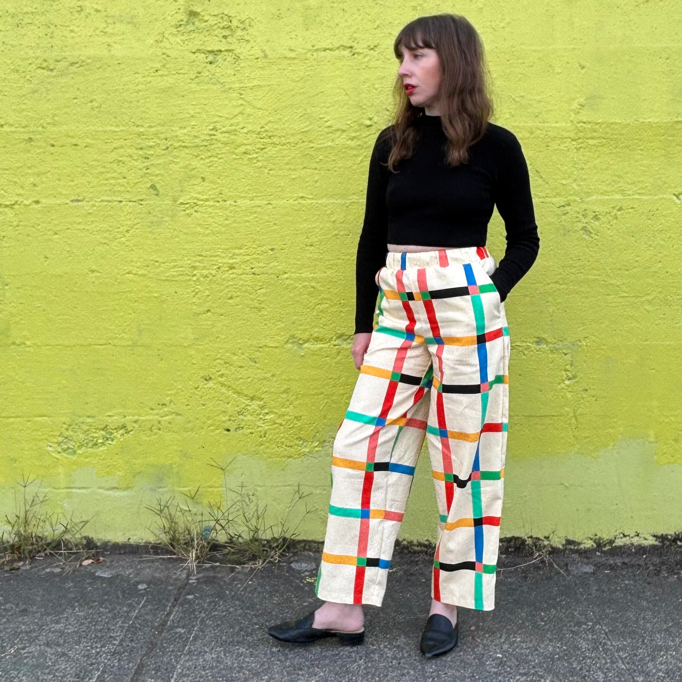 Stevie Pant - Chunky Windowpane Cream