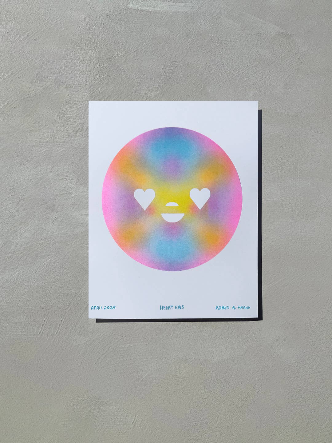 Heart Eyes risograph art print