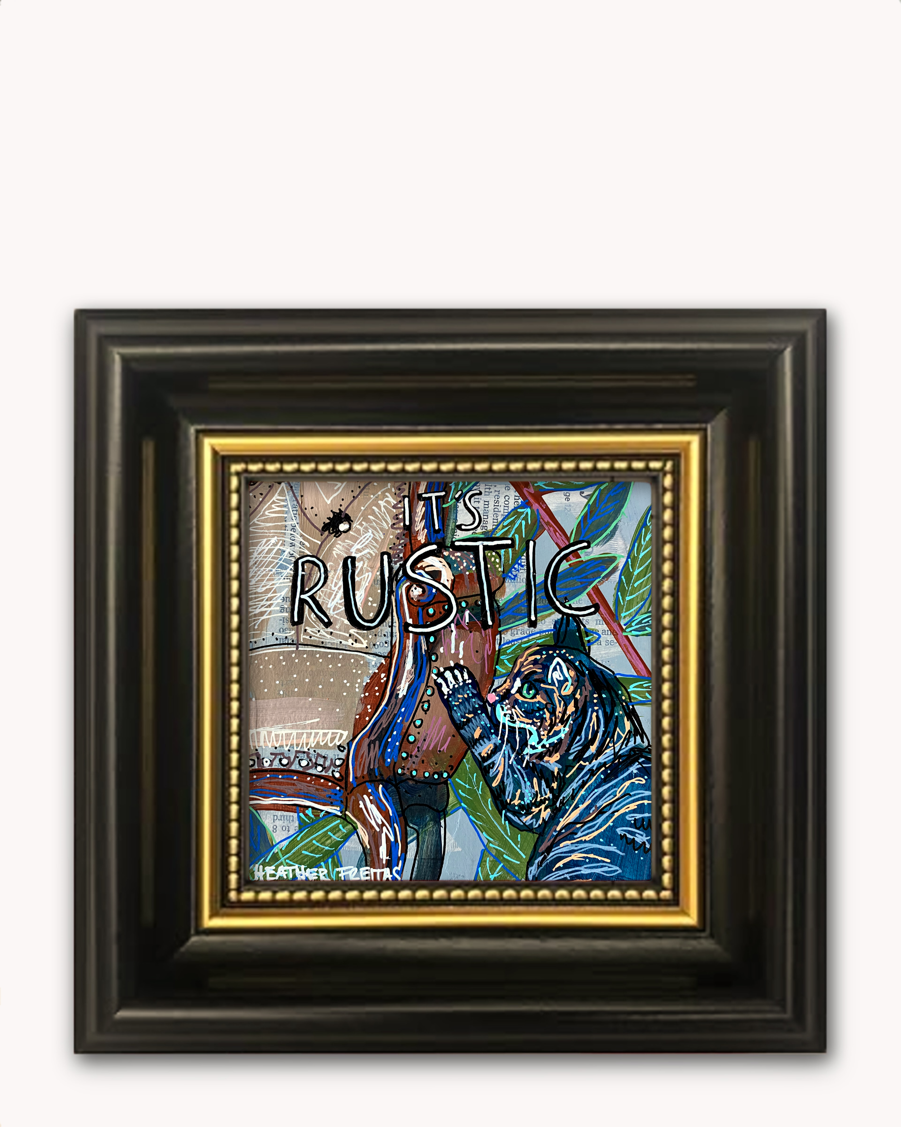 It’s Rustic Cat Framed Magnet ( Medium )