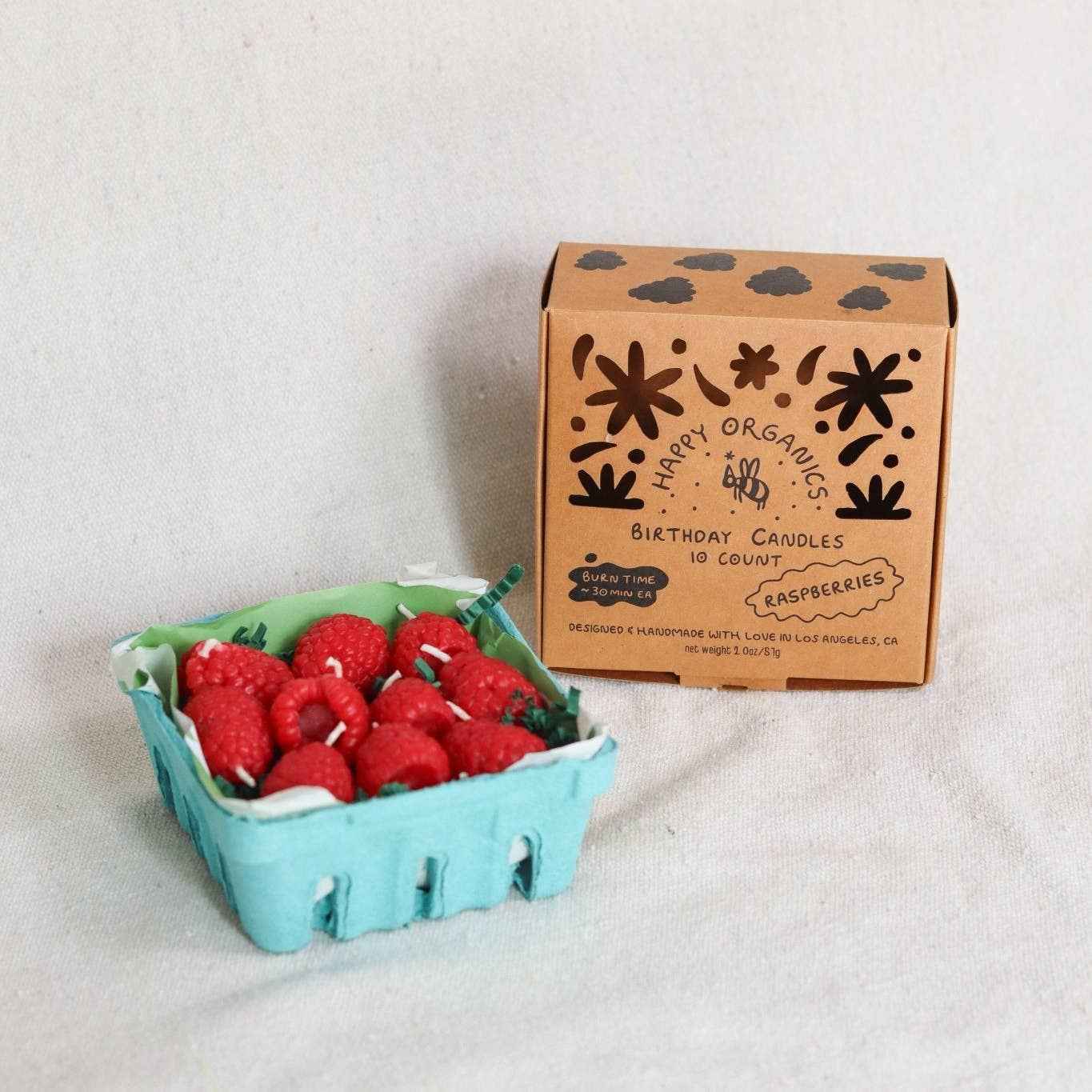 Raspberry Beeswax Birthday Candles