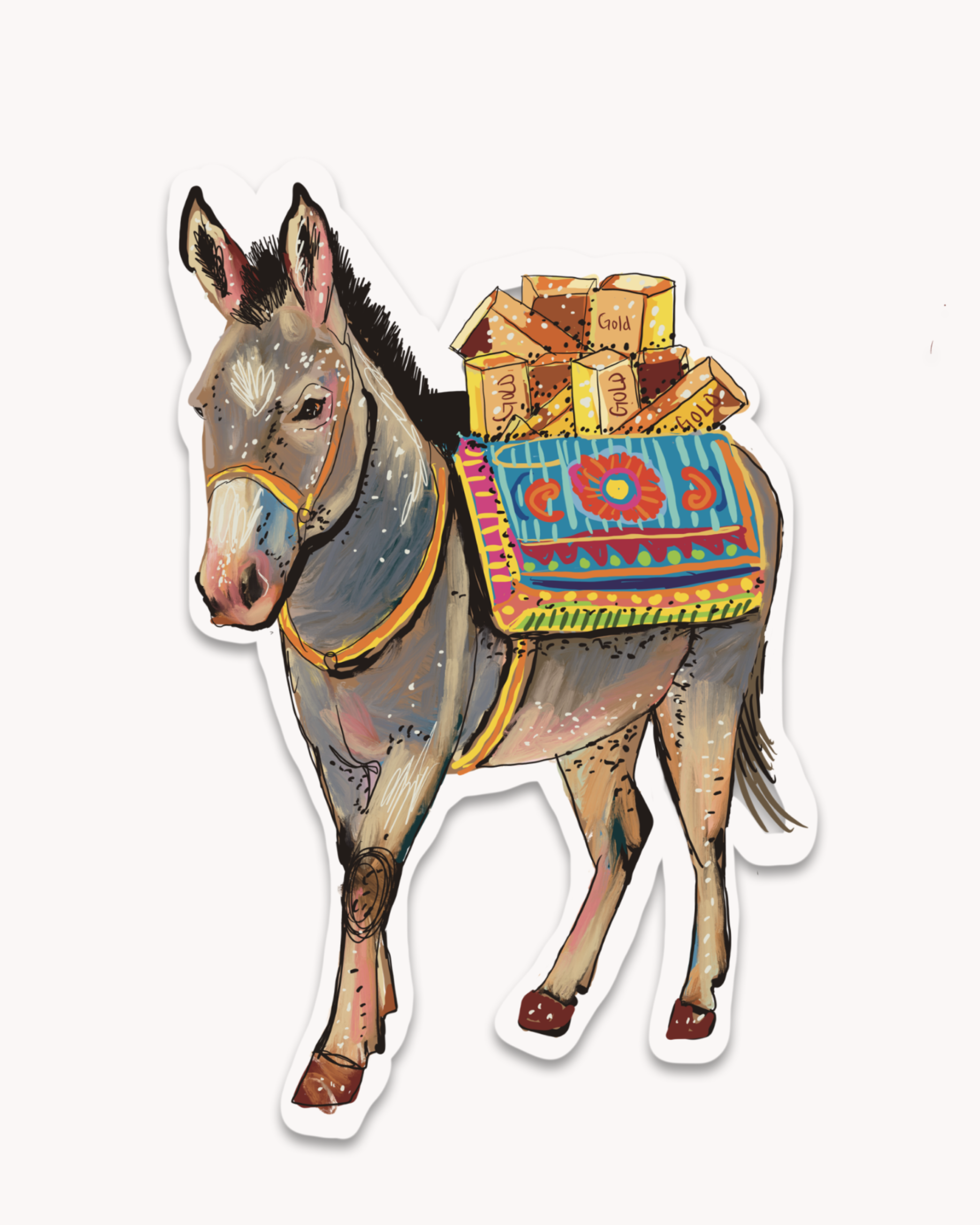 Gold Mine Donkey Sticker - Arte House