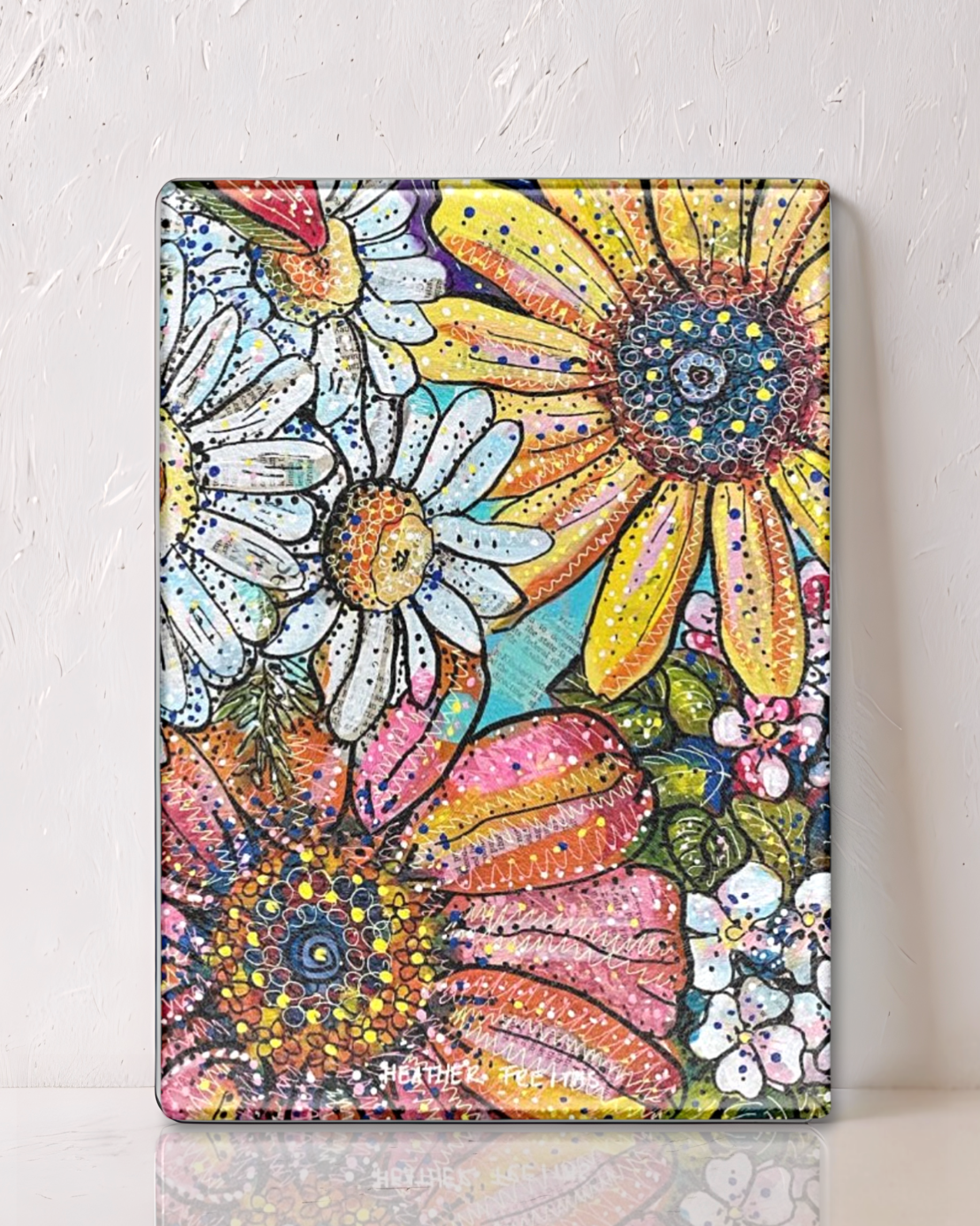 Flower Power Glass Cutting Board Trivet - Arte House