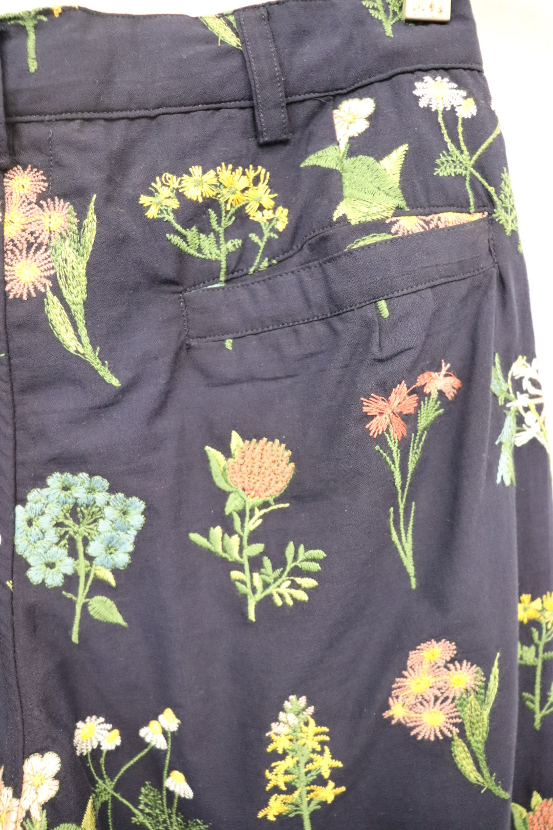 Tailored Embroidered Navy Trousers Sz XS - Arte House