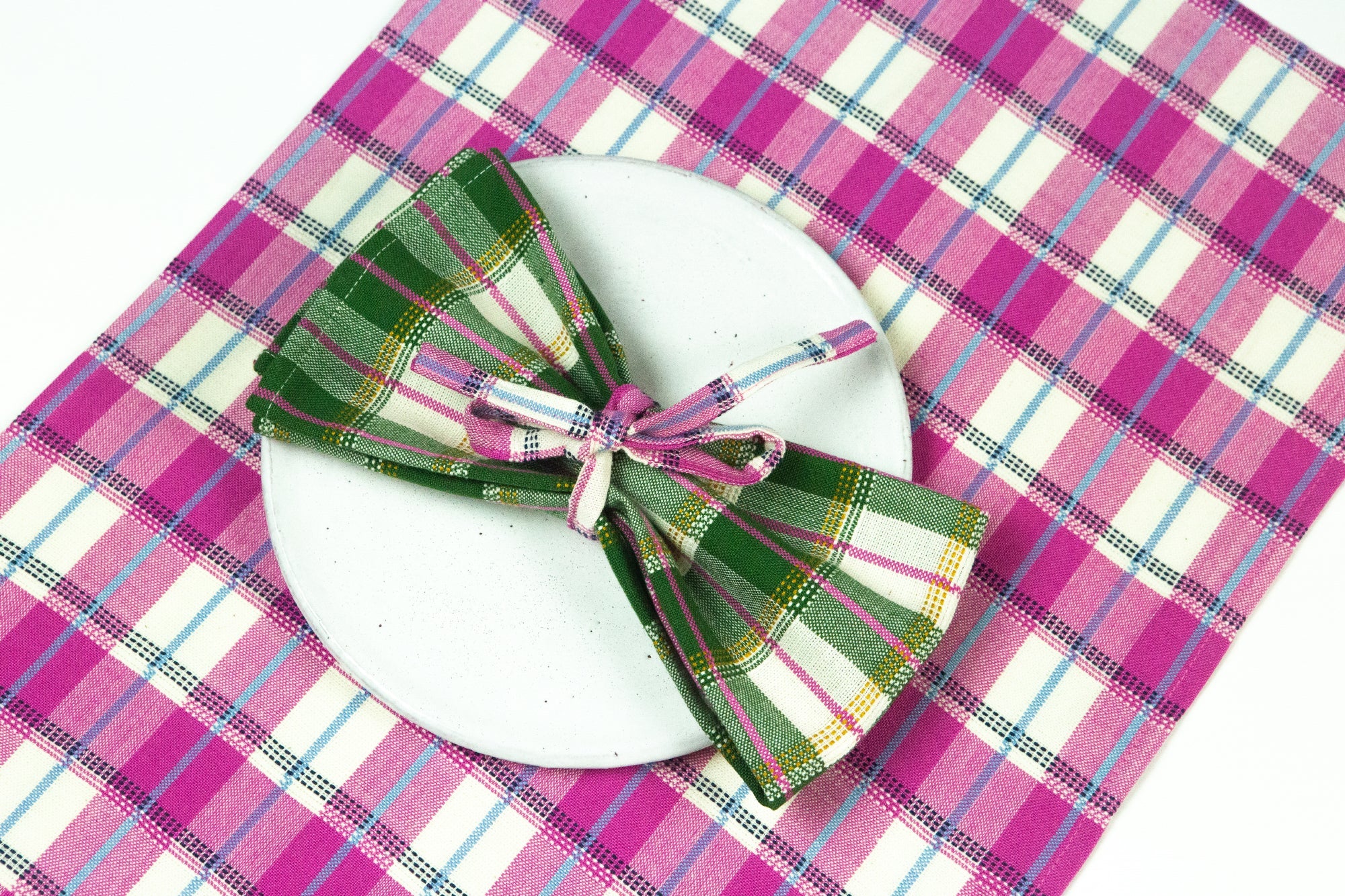 San Andres Gingham Pink & Ivory Placemat - Arte House