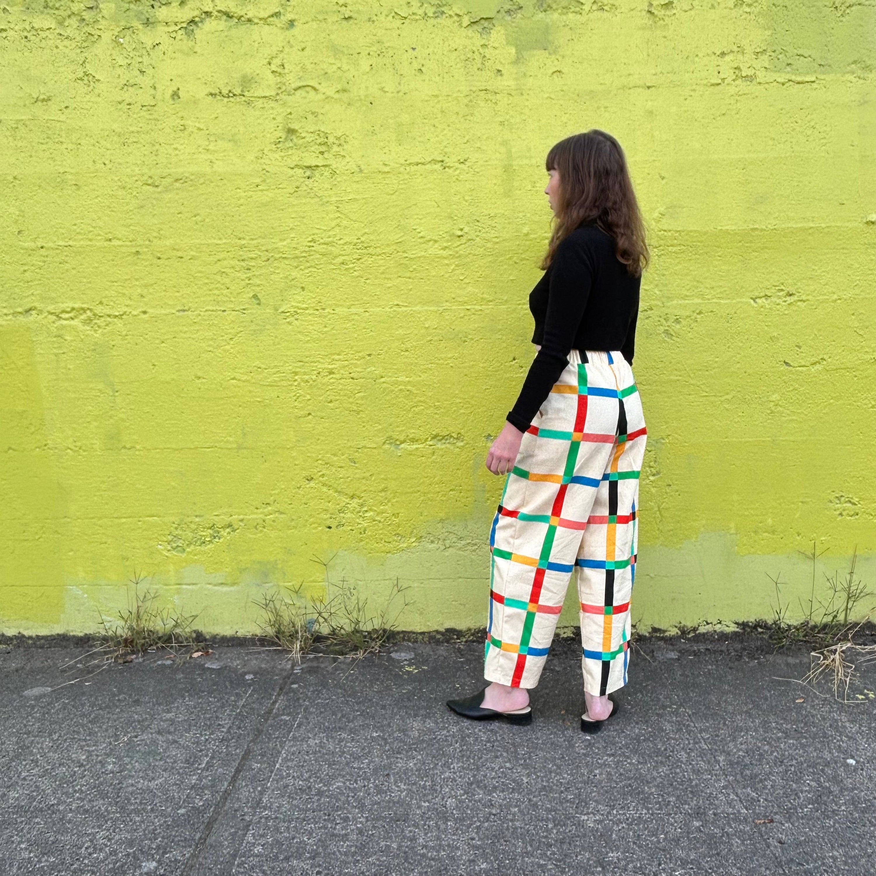 Stevie Pant - Chunky Windowpane Cream