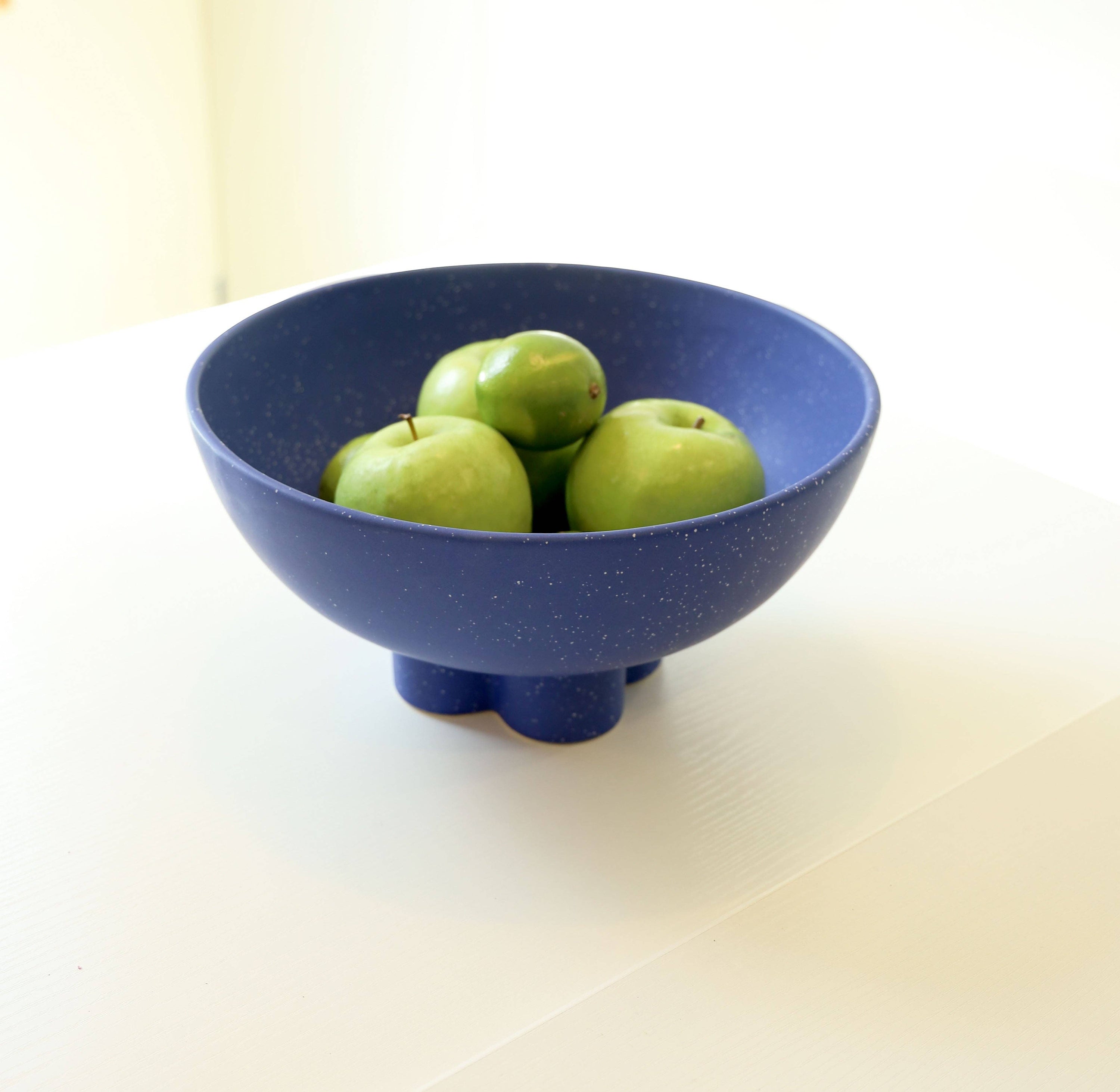 Large Speckled Blue Compote Bowl