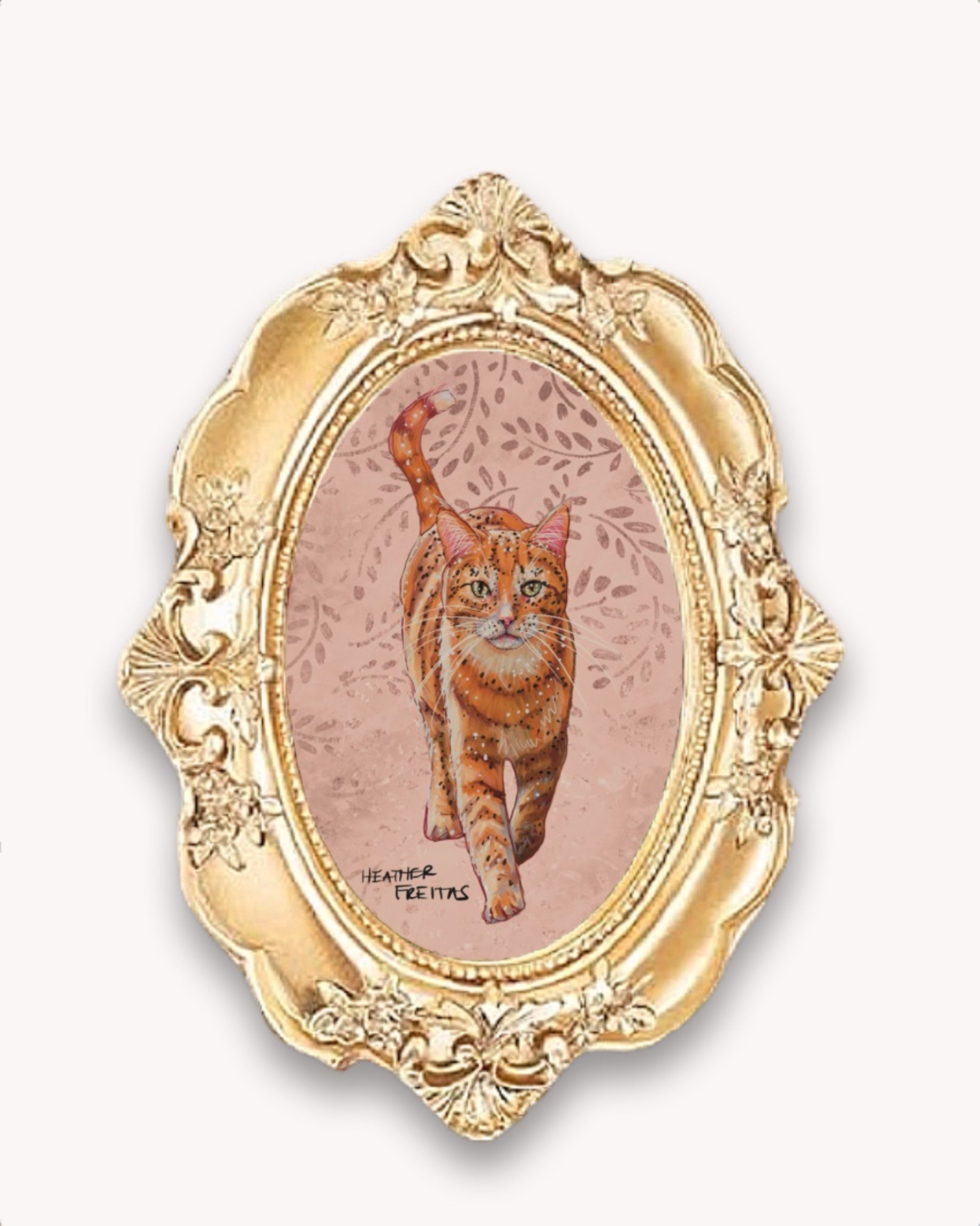 Orange Tabby Framed Magnet ( Small ) - Arte House