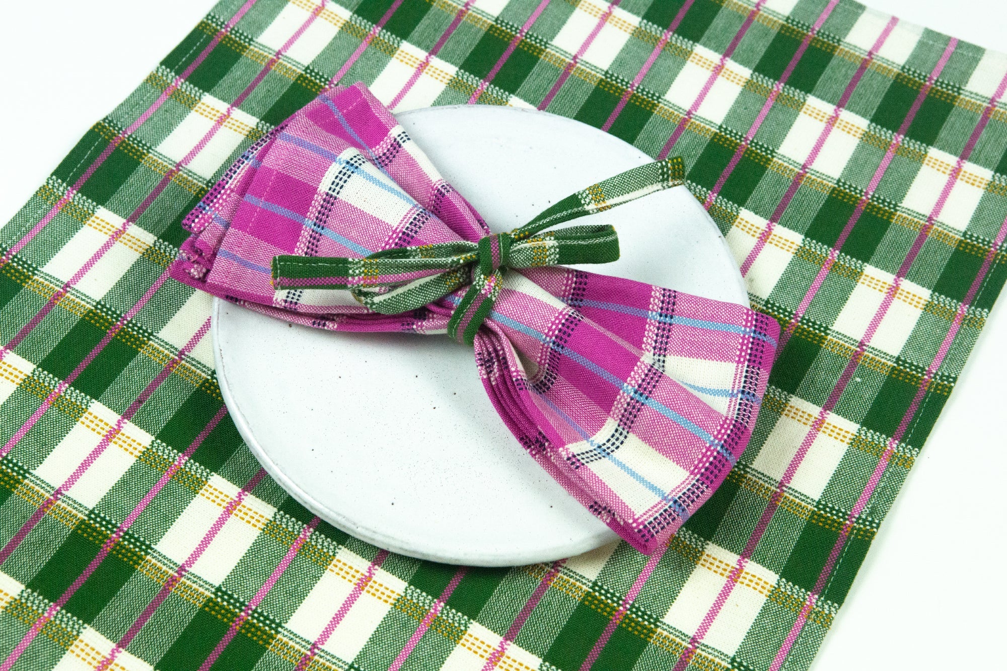San Andres Gingham Forest & Ivory Placemat - Arte House