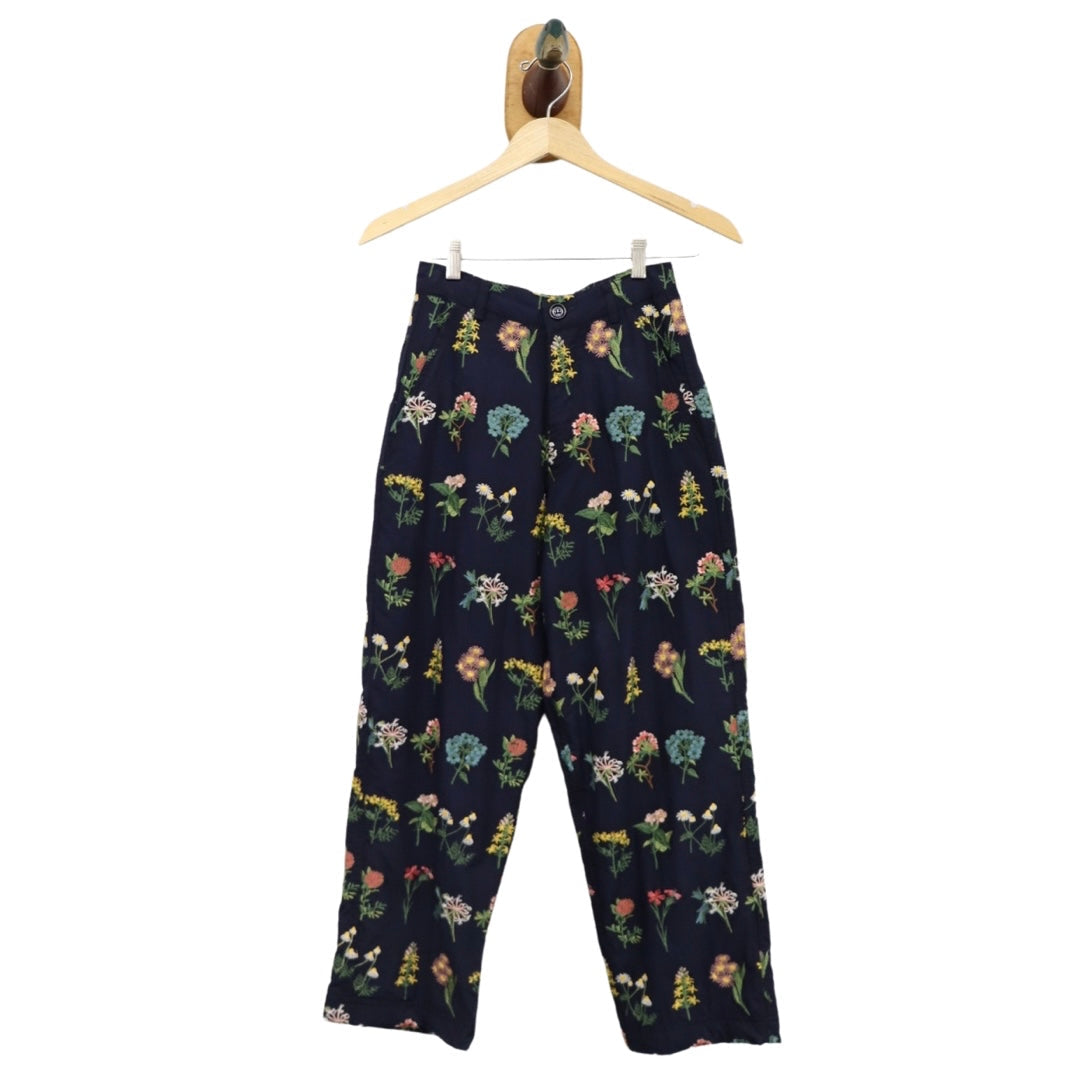 Tailored Embroidered Navy Trousers Sz XS - Arte House