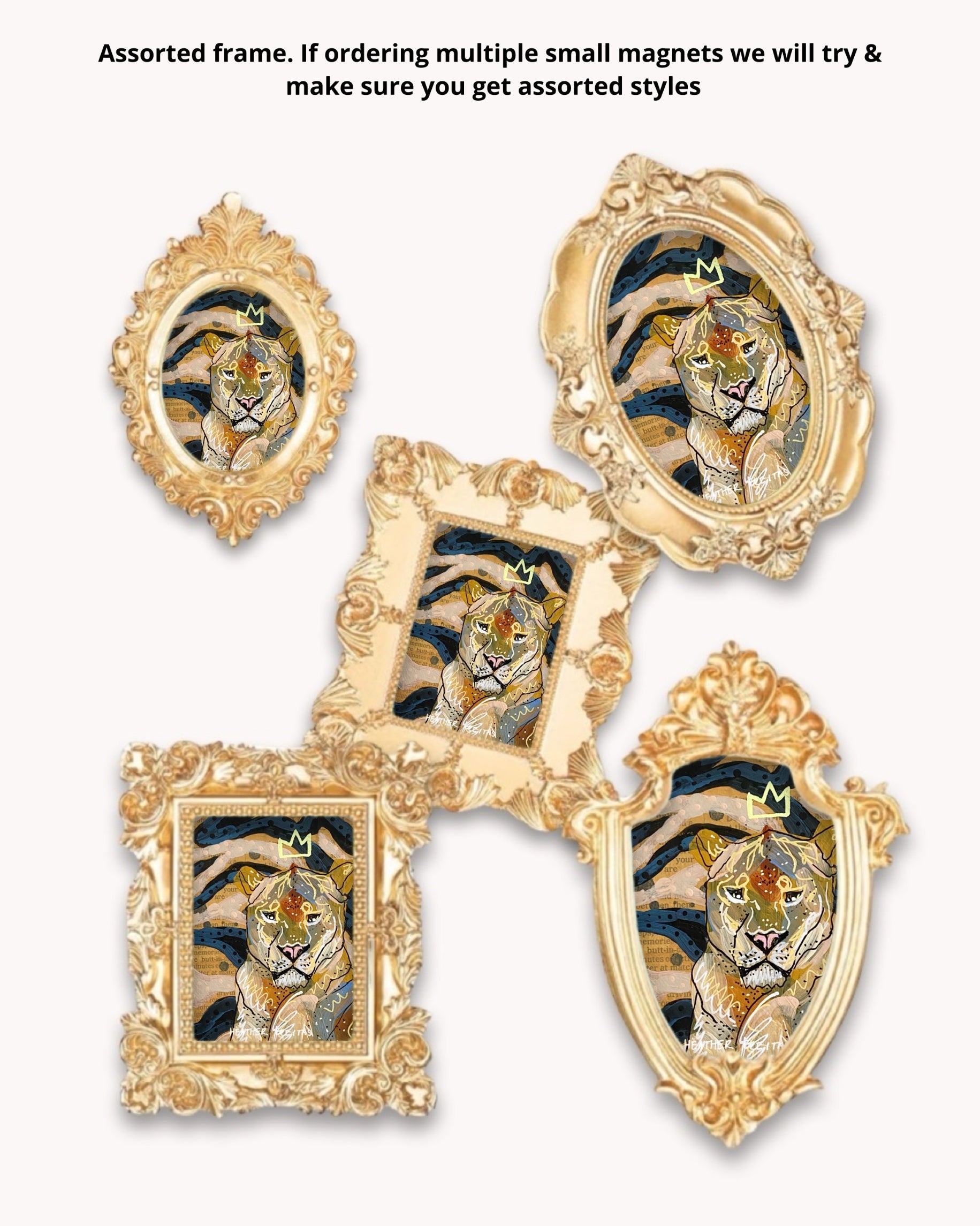 Queen Lioness Framed Magnet ( Small ) - Arte House