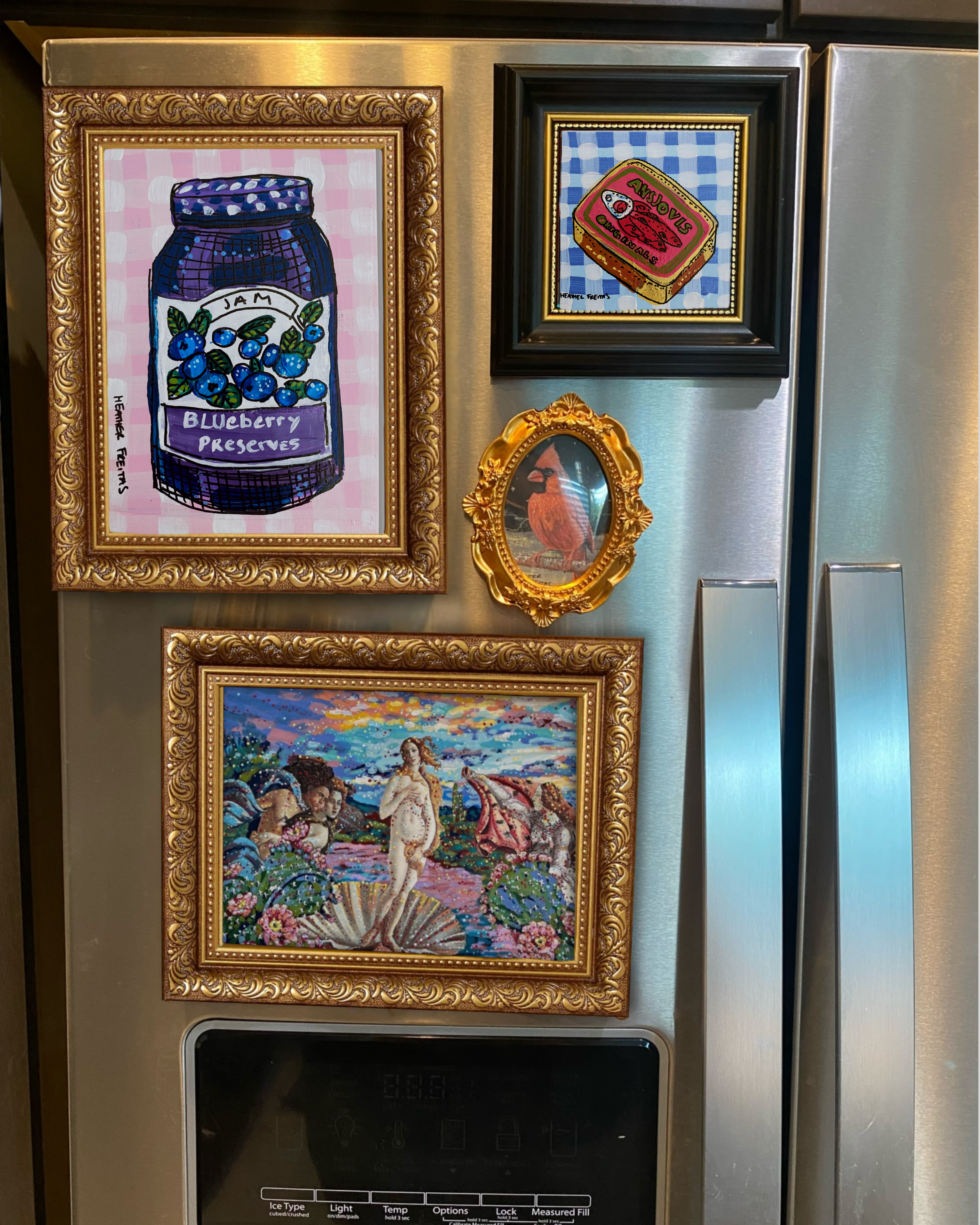 Anchovies Framed Magnet (Medium)