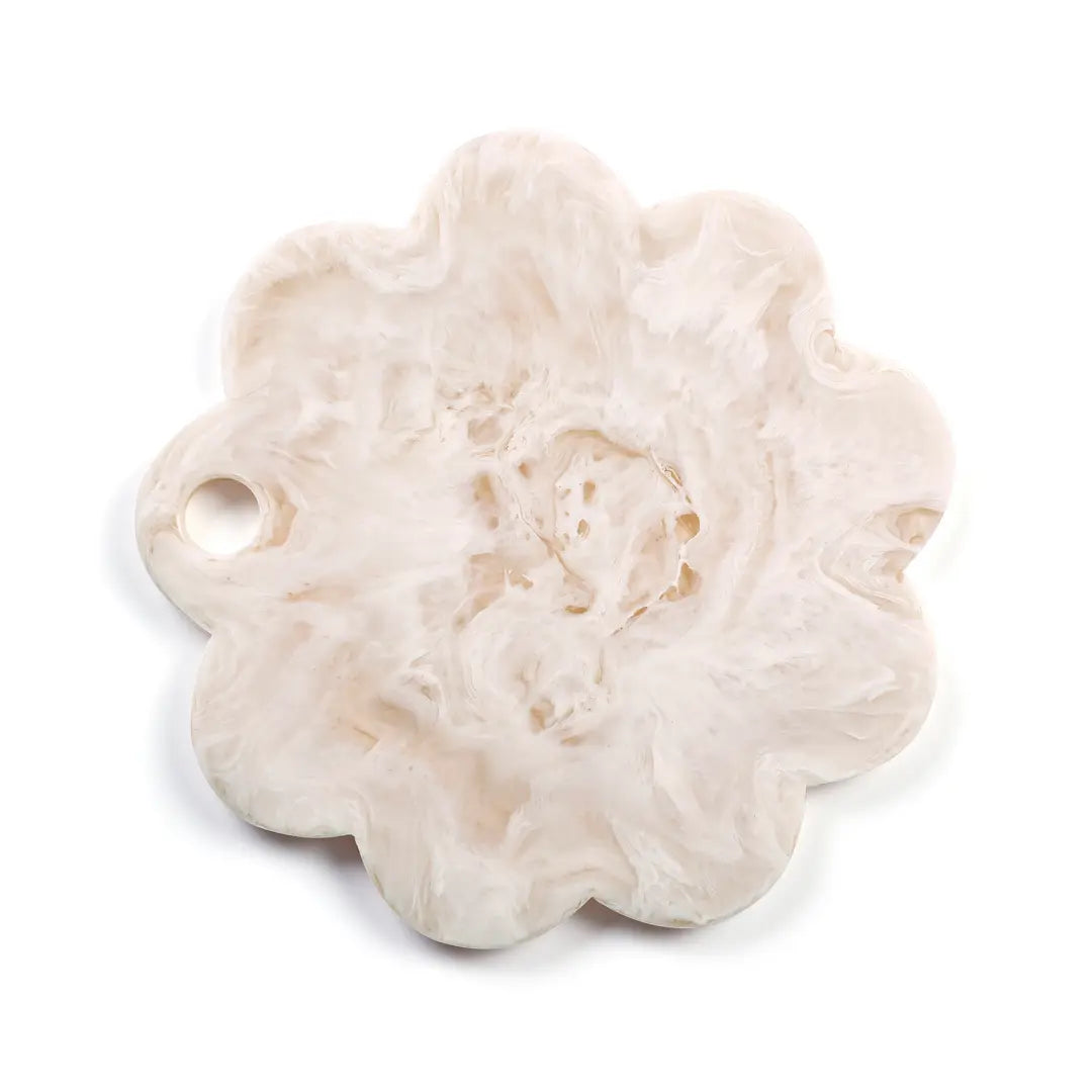 Scallop Resin Cheese Charcuterie Board, Vanilla  - 9 Inches - Arte House