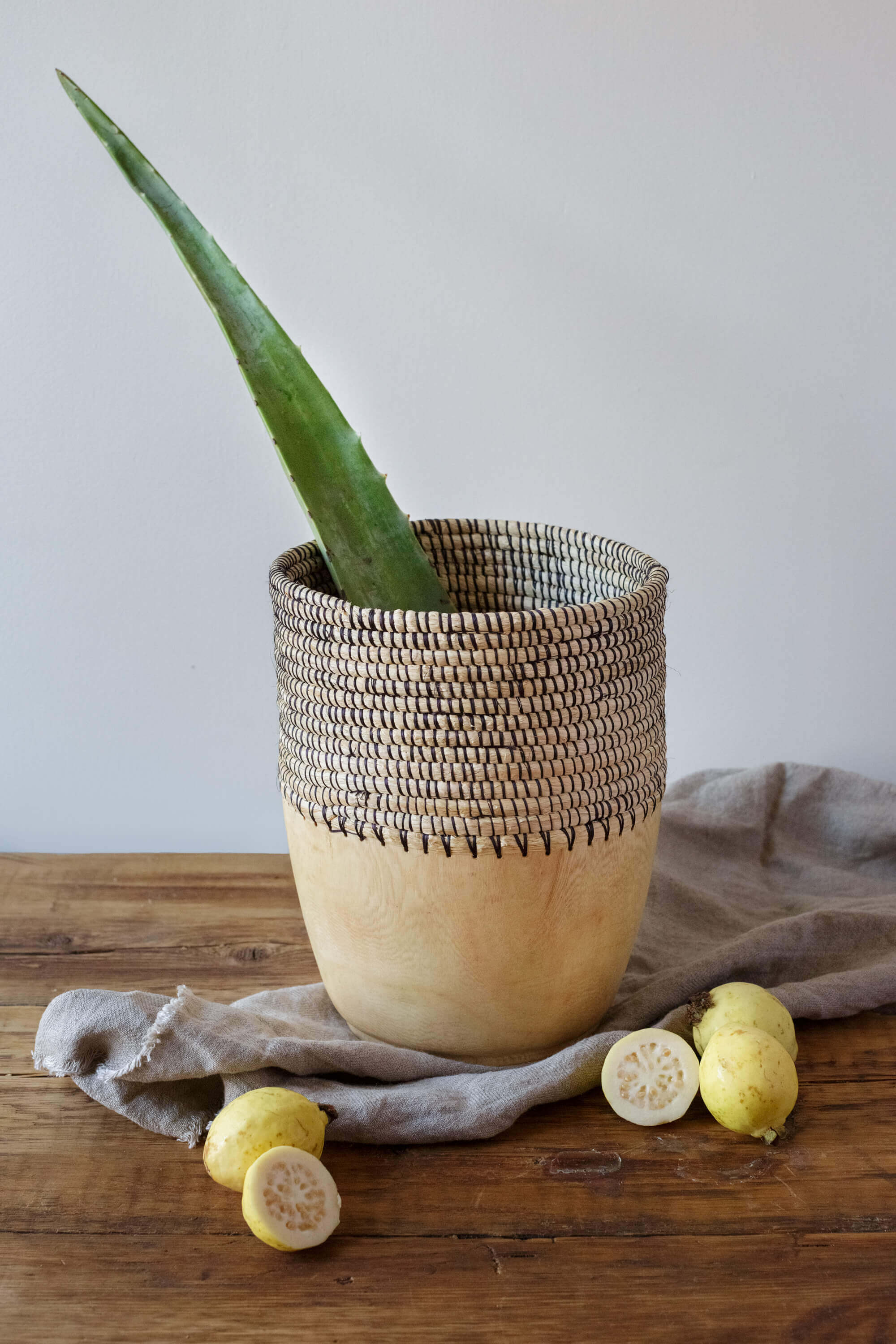 Copabu Wooden + Woven Tall Vessel - Arte House
