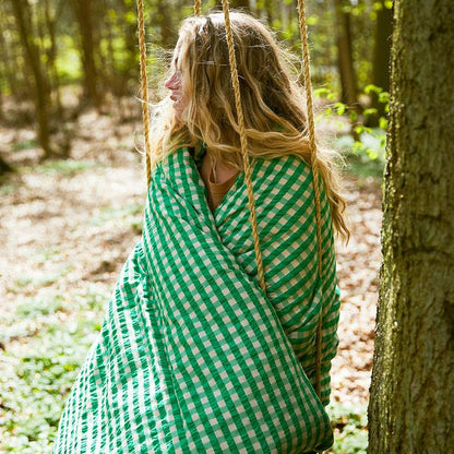 JUNA Bæk&Bølge Duvet Cover Set, Twin, Green/Sand