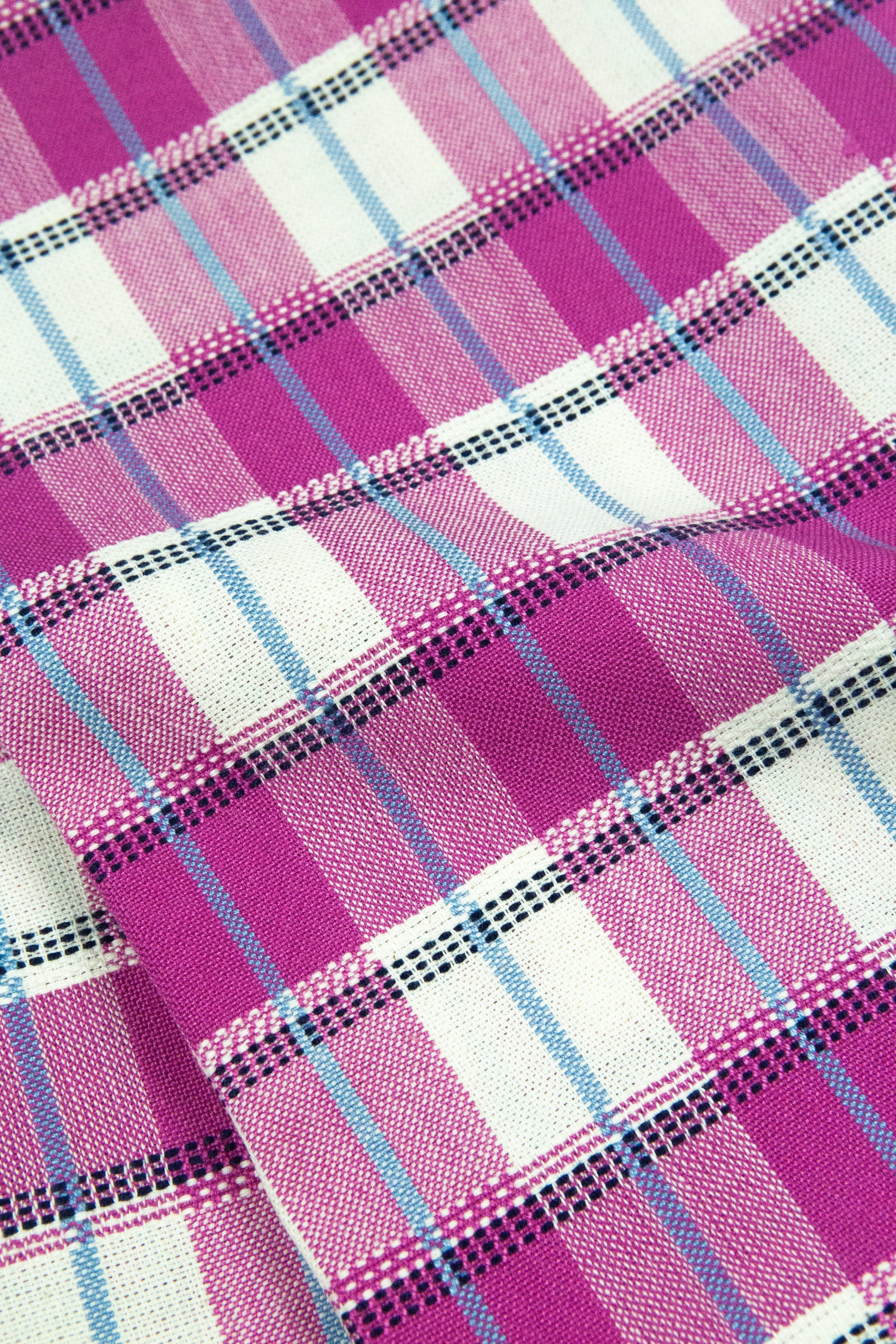 San Andres Gingham Pink & White Table Runner - Arte House