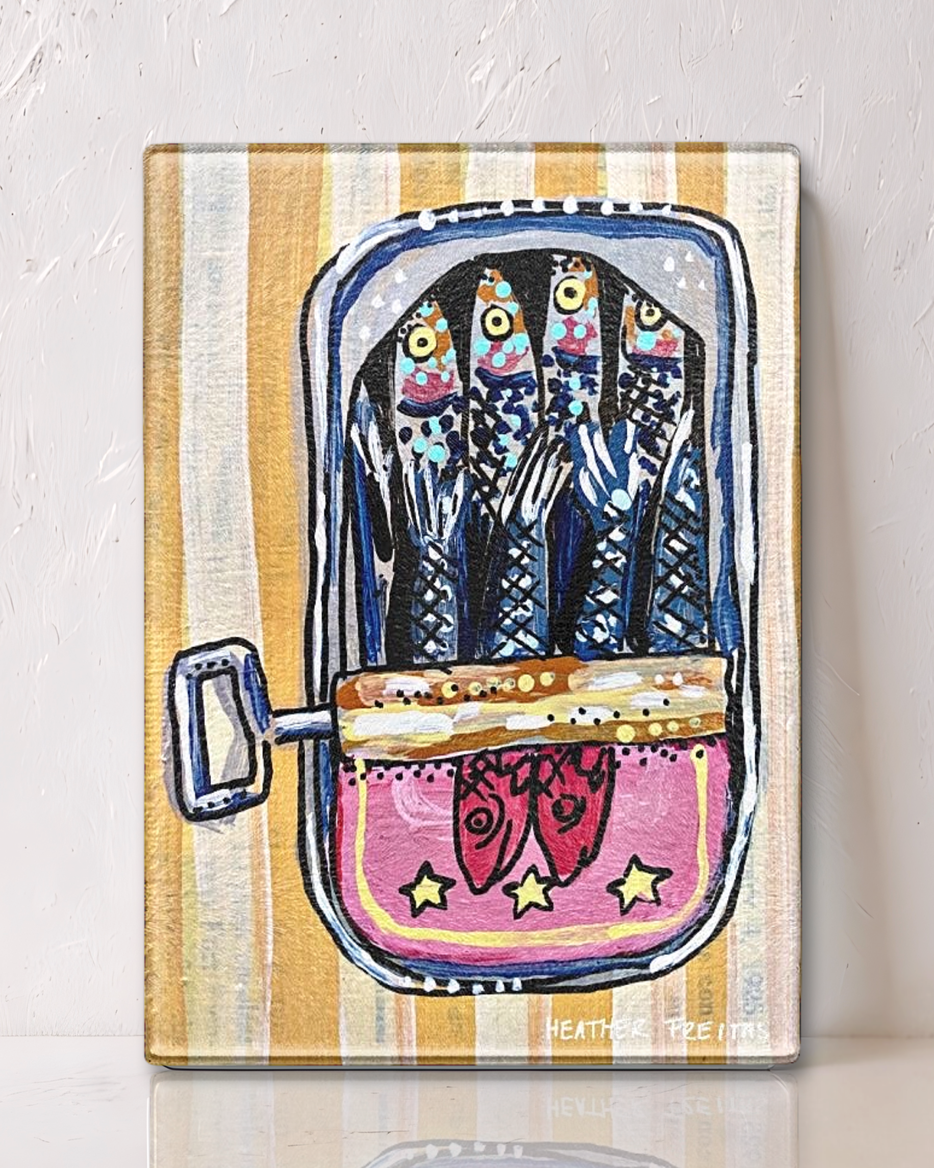 Sardines Glass Cutting Board Trivet - Arte House