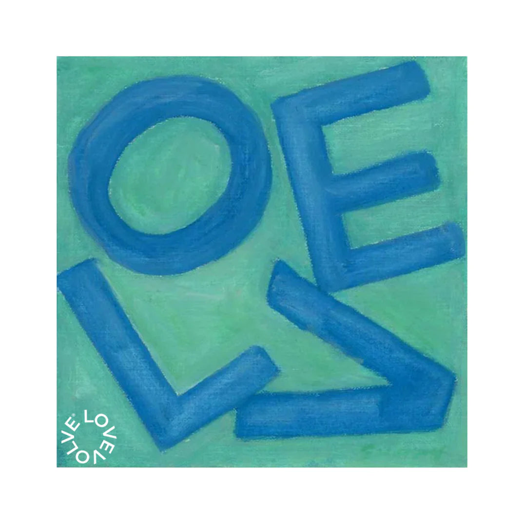 LOVE Square© Print - Cobalt and Aqua