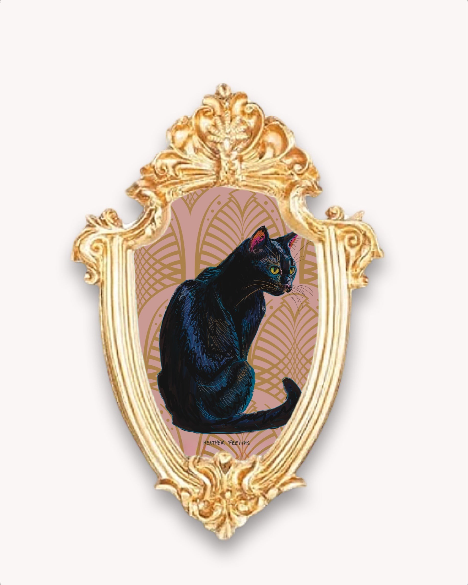 Black Cat Framed Magnet ( Small ) - Arte House