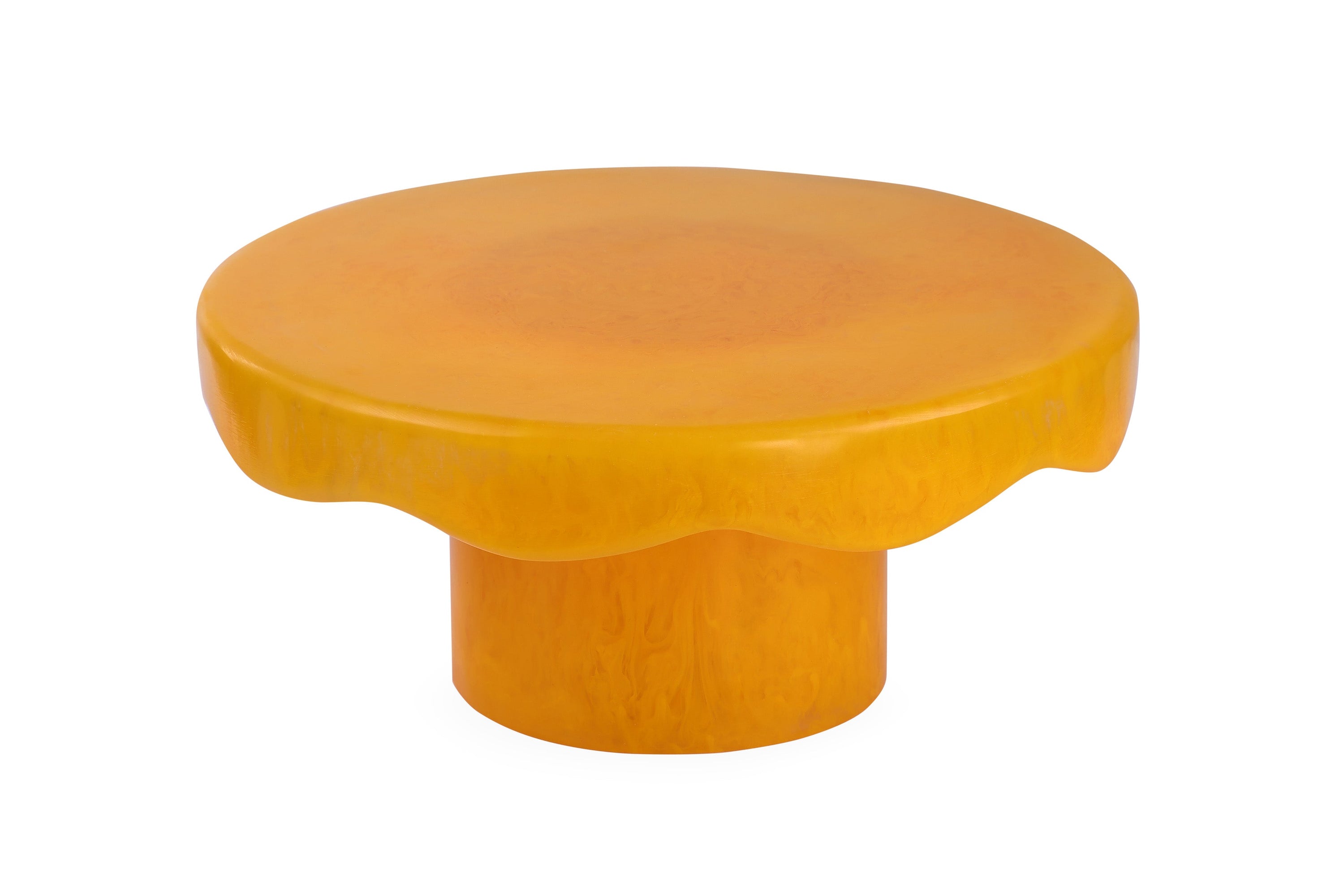 Scallop Handmade Resin Cake stand, Mustard - 9.5x4.5 Inches - Arte House