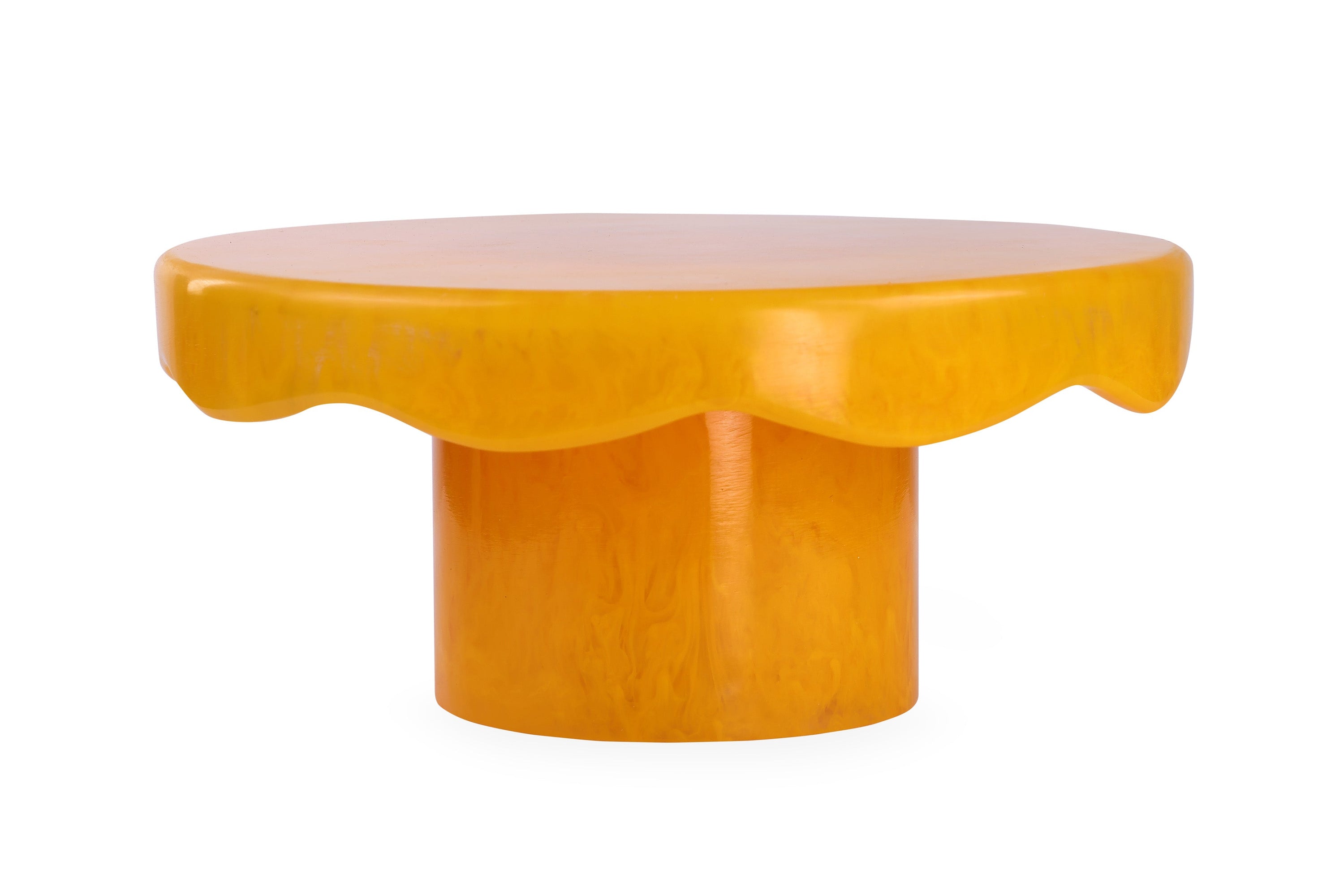 Scallop Handmade Resin Cake stand, Mustard - 9.5x4.5 Inches - Arte House