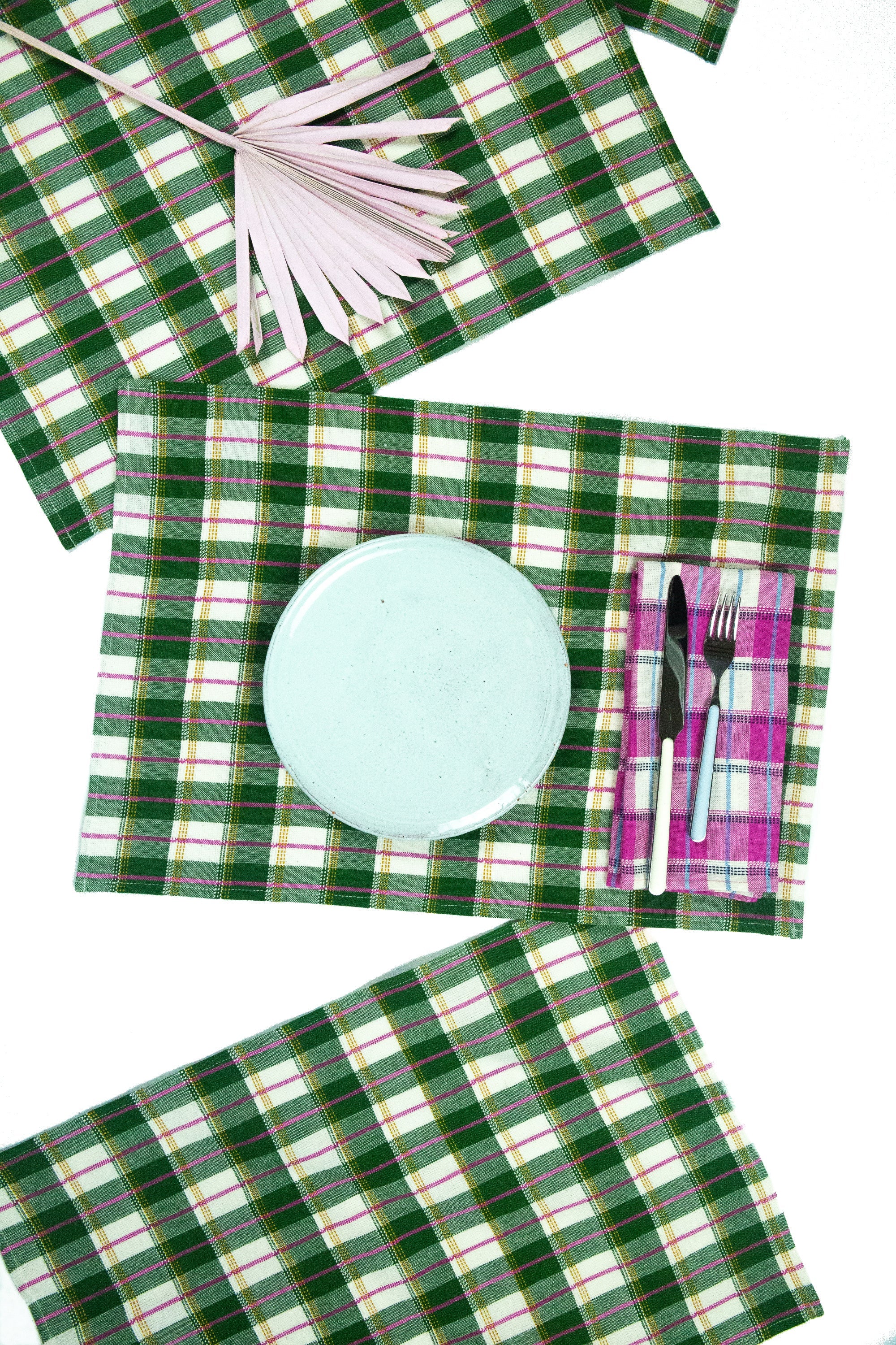 San Andres Gingham Forest & Ivory Placemat - Arte House