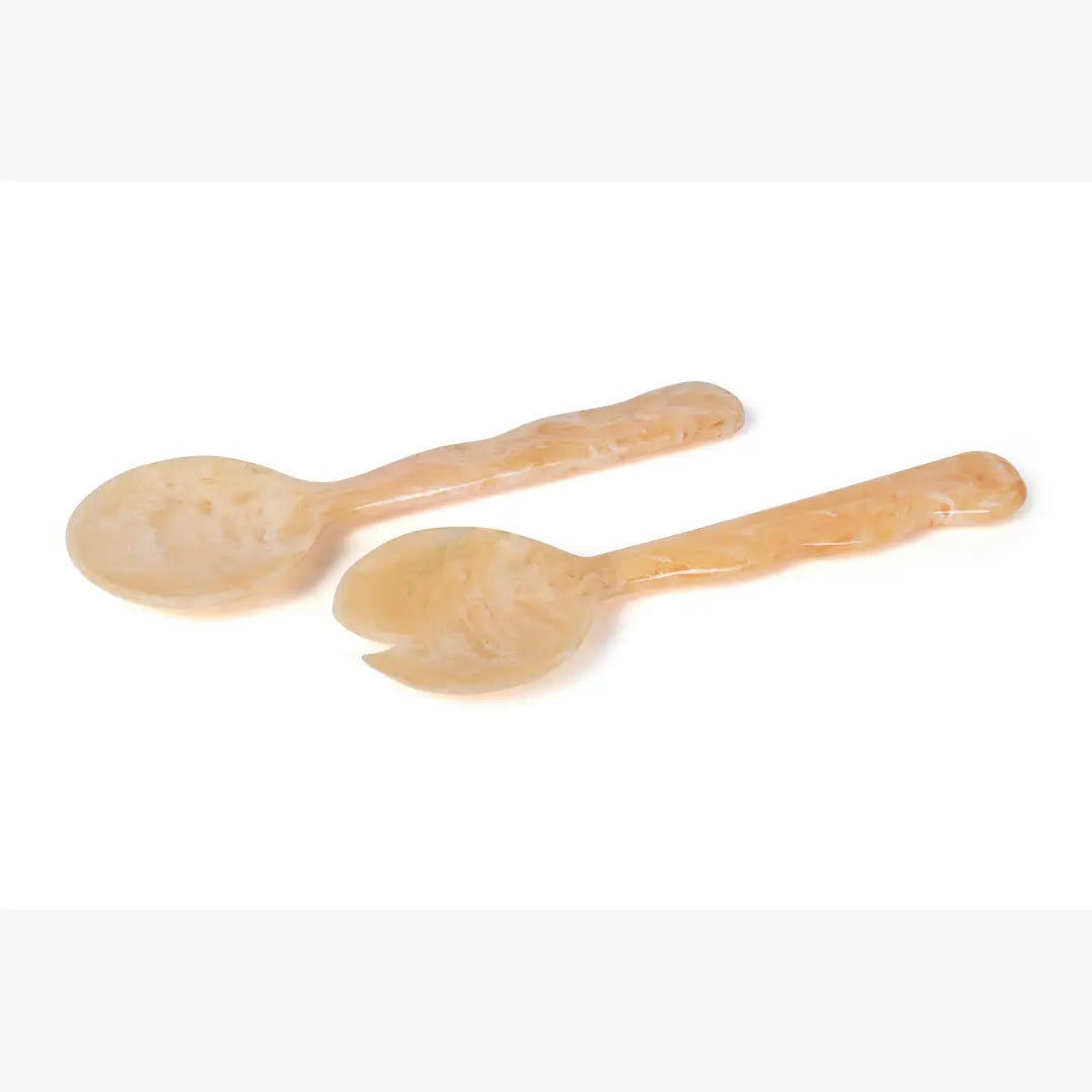 Resin Salad Server-Peach  (Set of 2), 12.40 x 3.93 Inches - Arte House